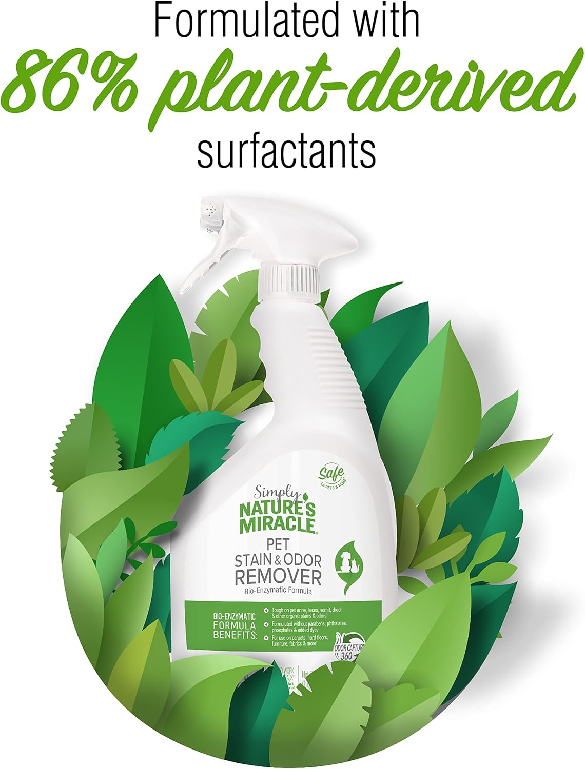 Nature'S Miracle Simply Pet Stain and Odor Remover, 946ML, Made with 86% Plant-Derived Surfactants image number 4
