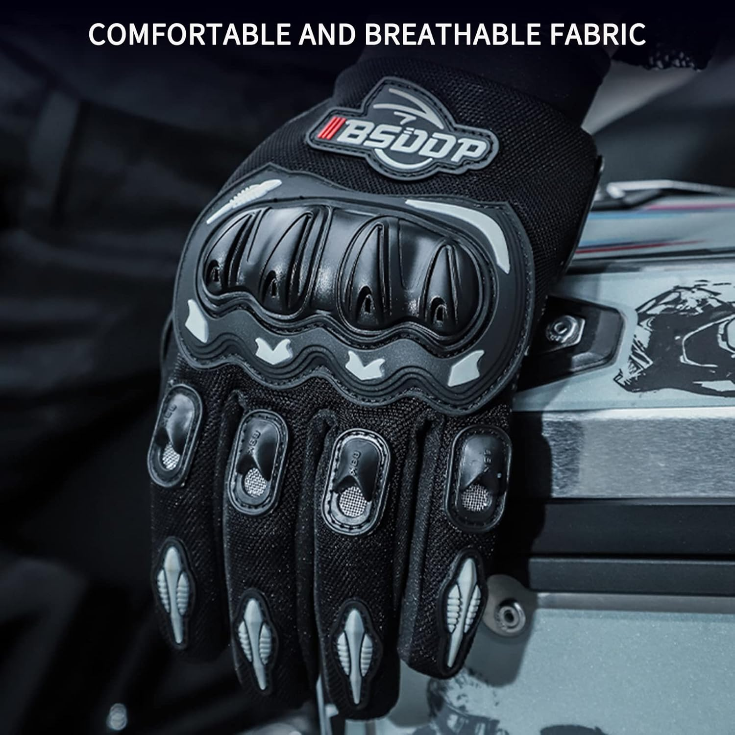 Motorcycle Riding Gloves Rider Anti-Slip Anti-Drop Four-Season Universal Outdoor Breathable Touch Screen Gloves image number 2