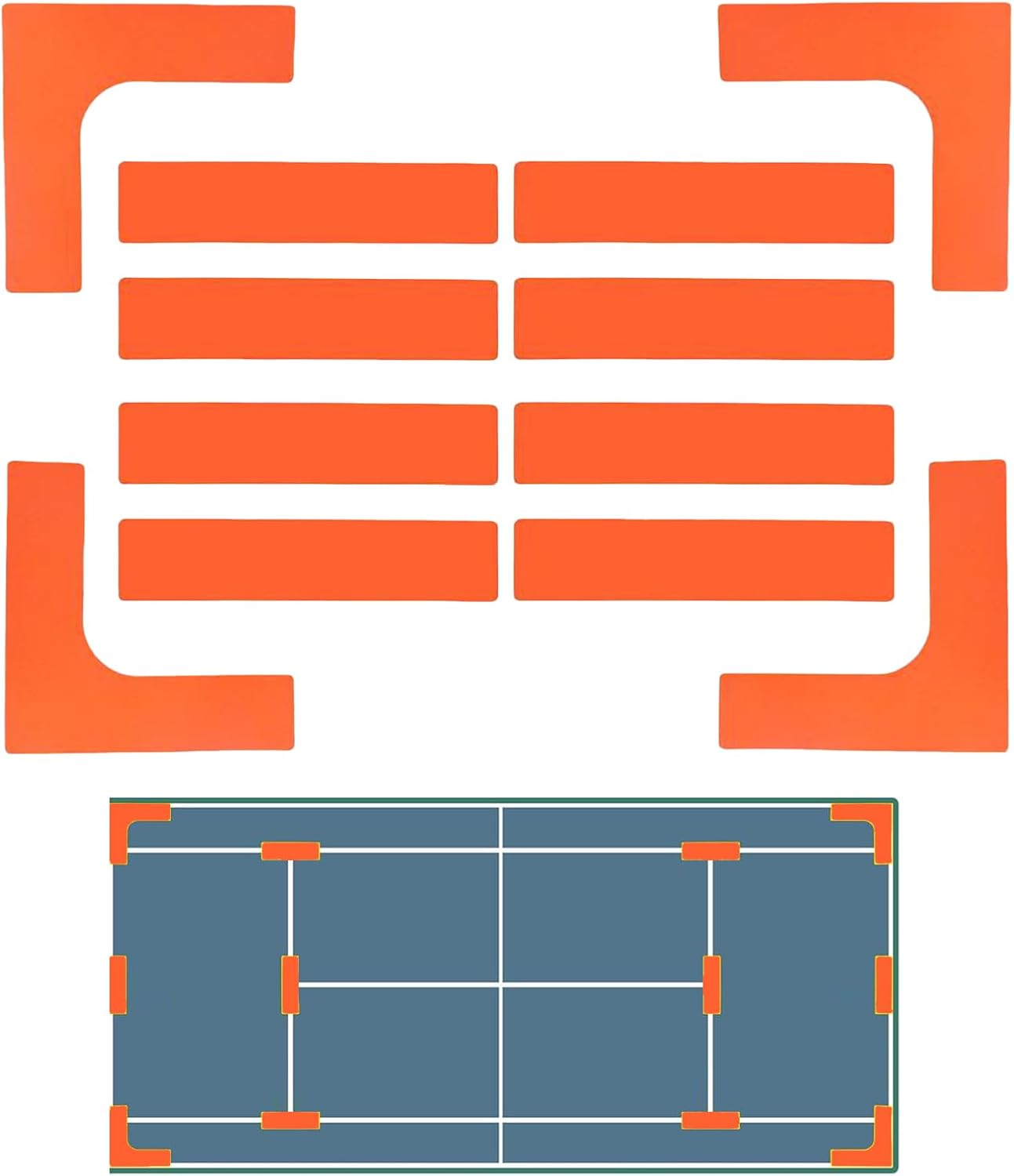 Court Line Marker Kit | Court Lines Marking Kit Throw down Markers - Anti-Slip Wind-Resistant Tennis Sports Throw down Accessories for Outdoor Training Field Backyard School Park Lawn Driveway - Blue image number 3