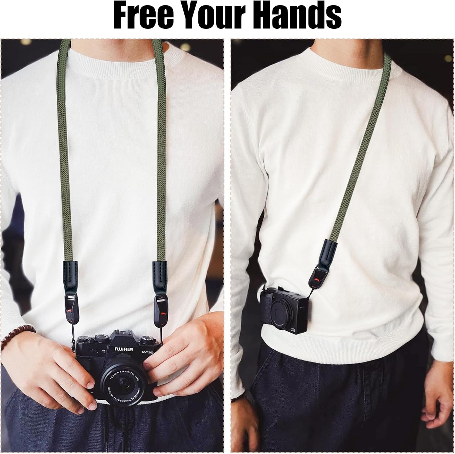 QMLING Camera Strap Quick Release, Climbing Rope Camera Strap, Camera Neck Shoulder Strap for SLR DSLR Digital Mirrorless Camera image number 1