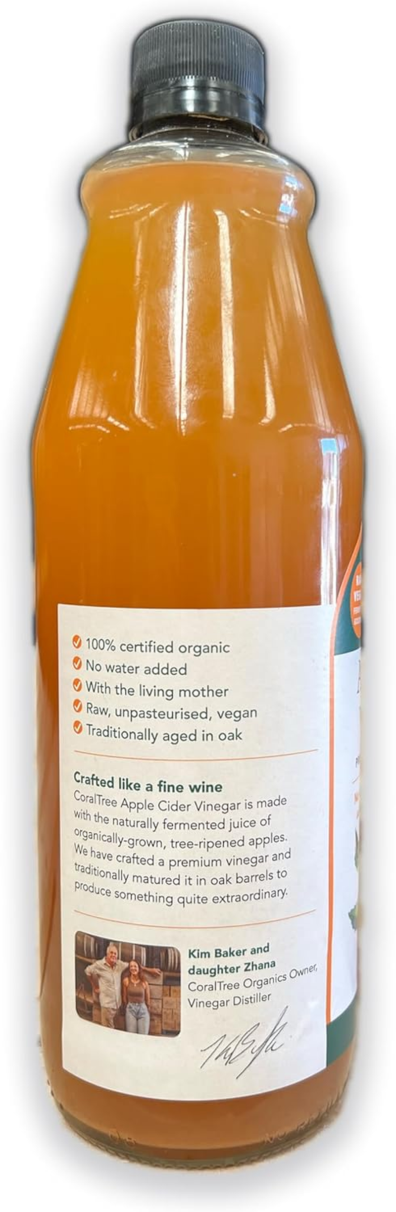 Coraltree Organic Apple Cider Vinegar &ndash; with the Living &ldquo;Mother&rdquo; &ndash; 750Ml Bottle image number 1
