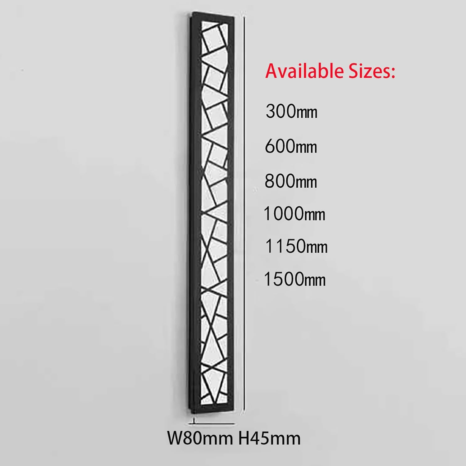 LED Outdoor Garden Wall Lights Exterior Long Indoor Wall Lamp Modern Black Wall Sconce IP65 Waterproof Wall Lighting outside Acrylic Light Porch Terrace Garage (100CM 58W,Warm Light) image number 3