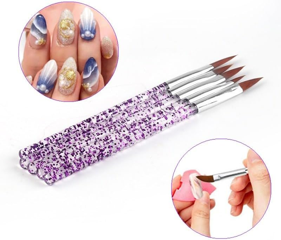 FULINJOY 10 Pcs Nail Dotting Tools Set, 5 Pcs Double-End Nail Dotting Pen and 5 Pcs Nail Art Painting Brushes image number 3