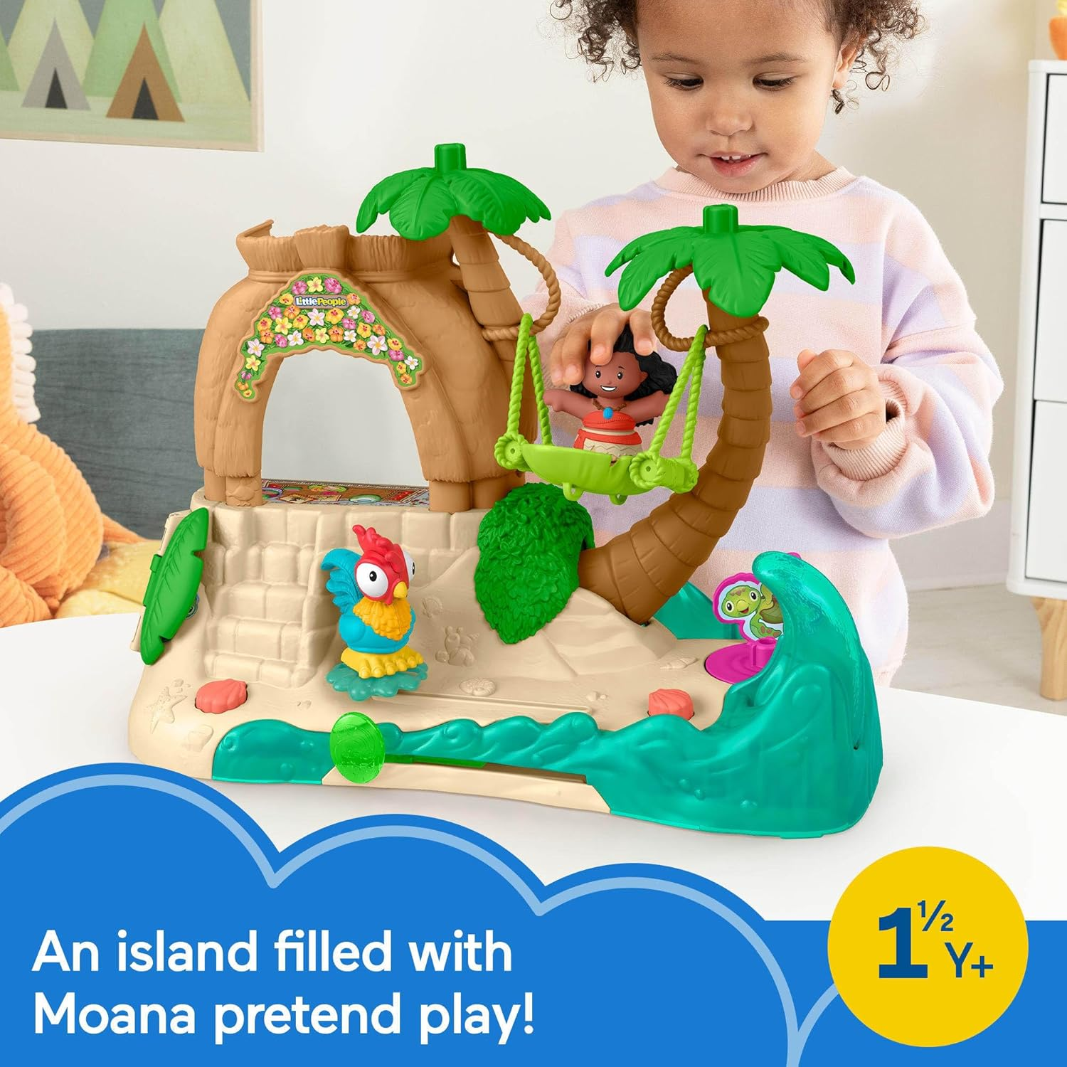 Fisher-Price Little People Toddler Toy Disney Princess Moana Adventure Village Playset with Figures for Pretend Play Kids Ages 18+ Months image number 5