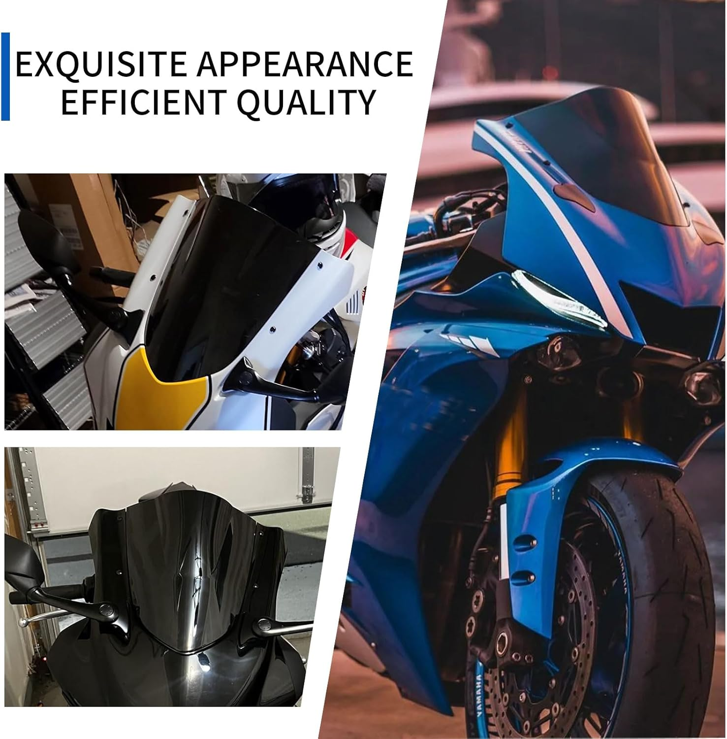 Midimttop Motorcycle Double Bubble Racing Sports Wind Deflector Windscreen Windshield Front Fairing Compatible with YA&MA&HA YZF-R6 YZFR6 2017-2023 YZF-R7 YZFR7 Accessories 2021-2025 image number 4