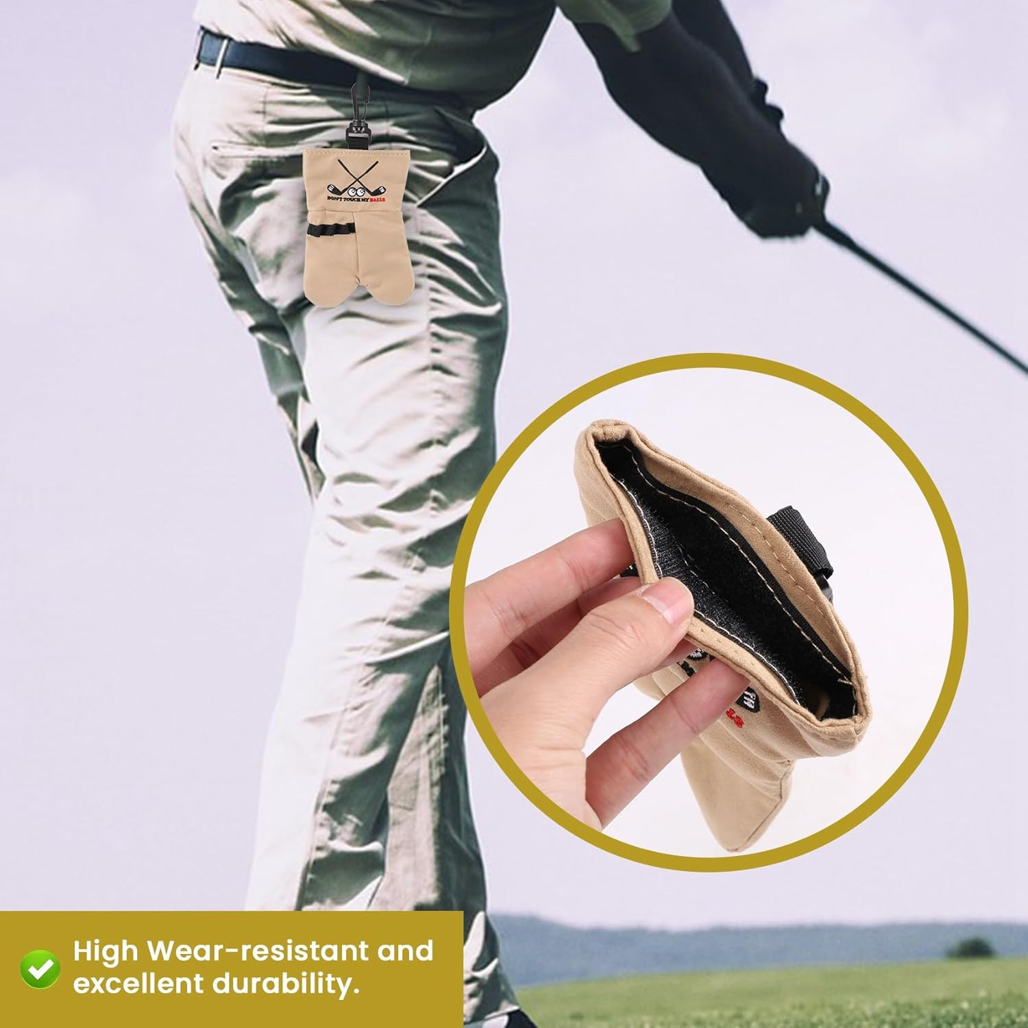 Yieidui Golf Ball Storage Bag Holder This Funny Golf Gift Is Sure to Make a Laugh Store Your Golf Accessories Stocking,Brown