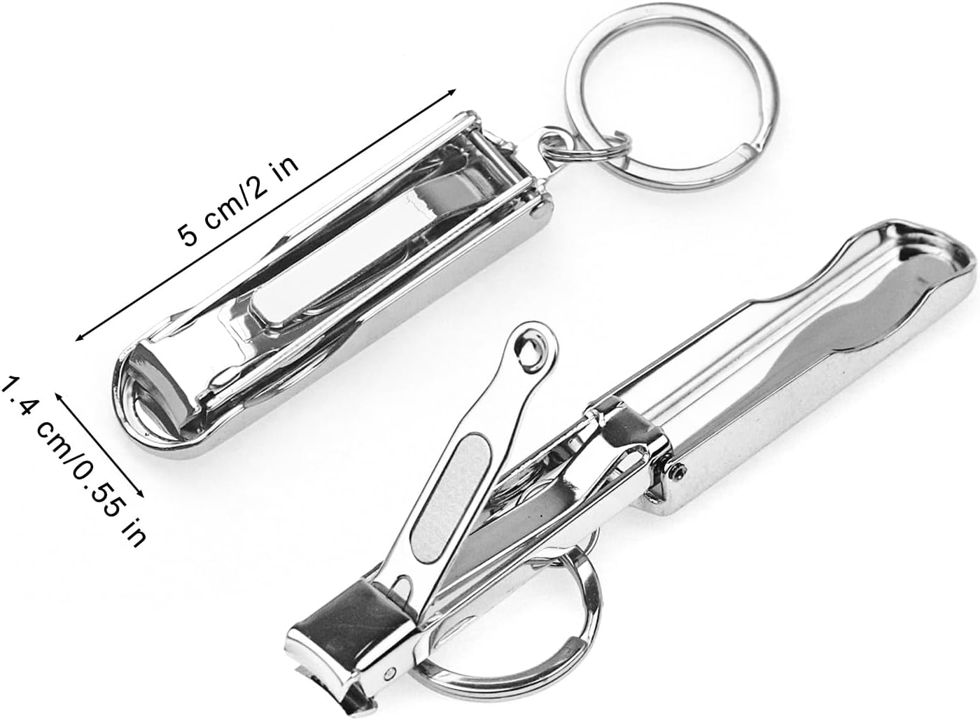 Individually Wrapped Nail Clippers Stainless Steel Fingernail Clippers Bulk, Sturdy Toenail Clippers Thick Straight Nail Tip Cutter Trimmers with Key Ring for Homeless/Men and Women/Hotel (50 Pack) image number 1