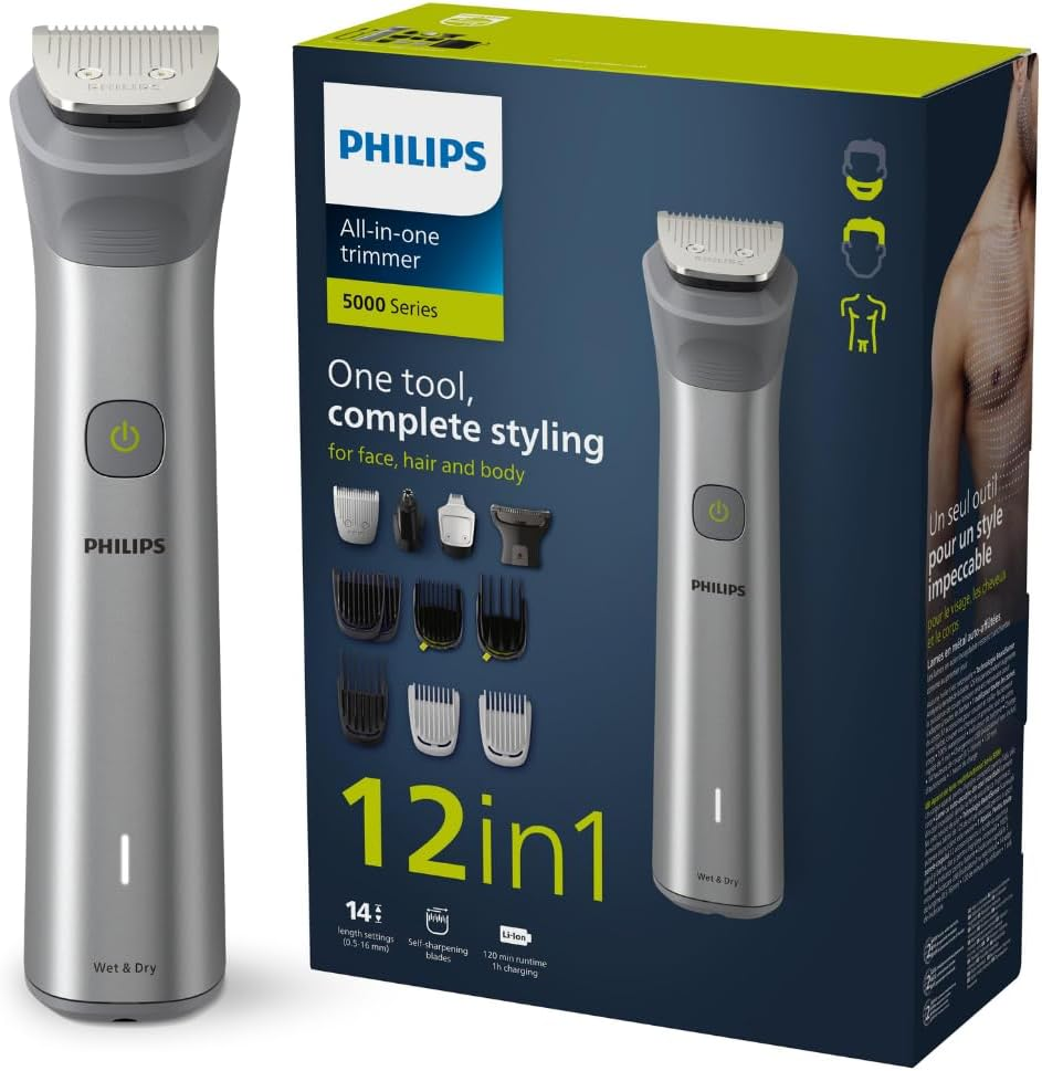 Philips All-In-One Series 5000, 12-In-1 Face, Hair and Body Trimmer, MG5950/15 image number 5