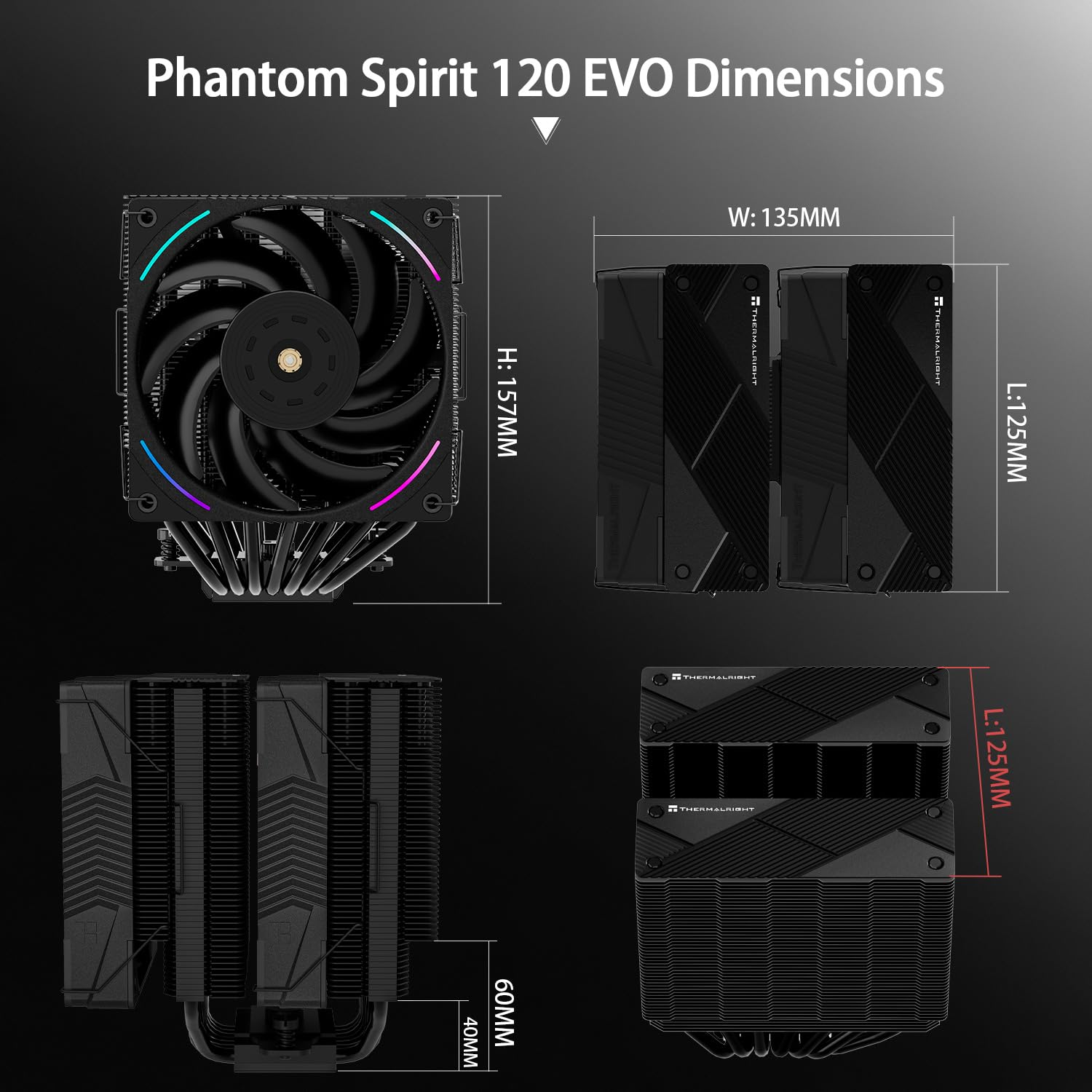 Thermalright Phantom Spirit 120 EVO CPU Air Cooler, 7 Heat Pipes CPU Cooler,Dual 120Mm PWM Fans,Aghp 4.0 Technilogy,For AM4/ Am5/Intel LGA1851/1700/1150/1151/1200/2011,CPU Cooler-Black