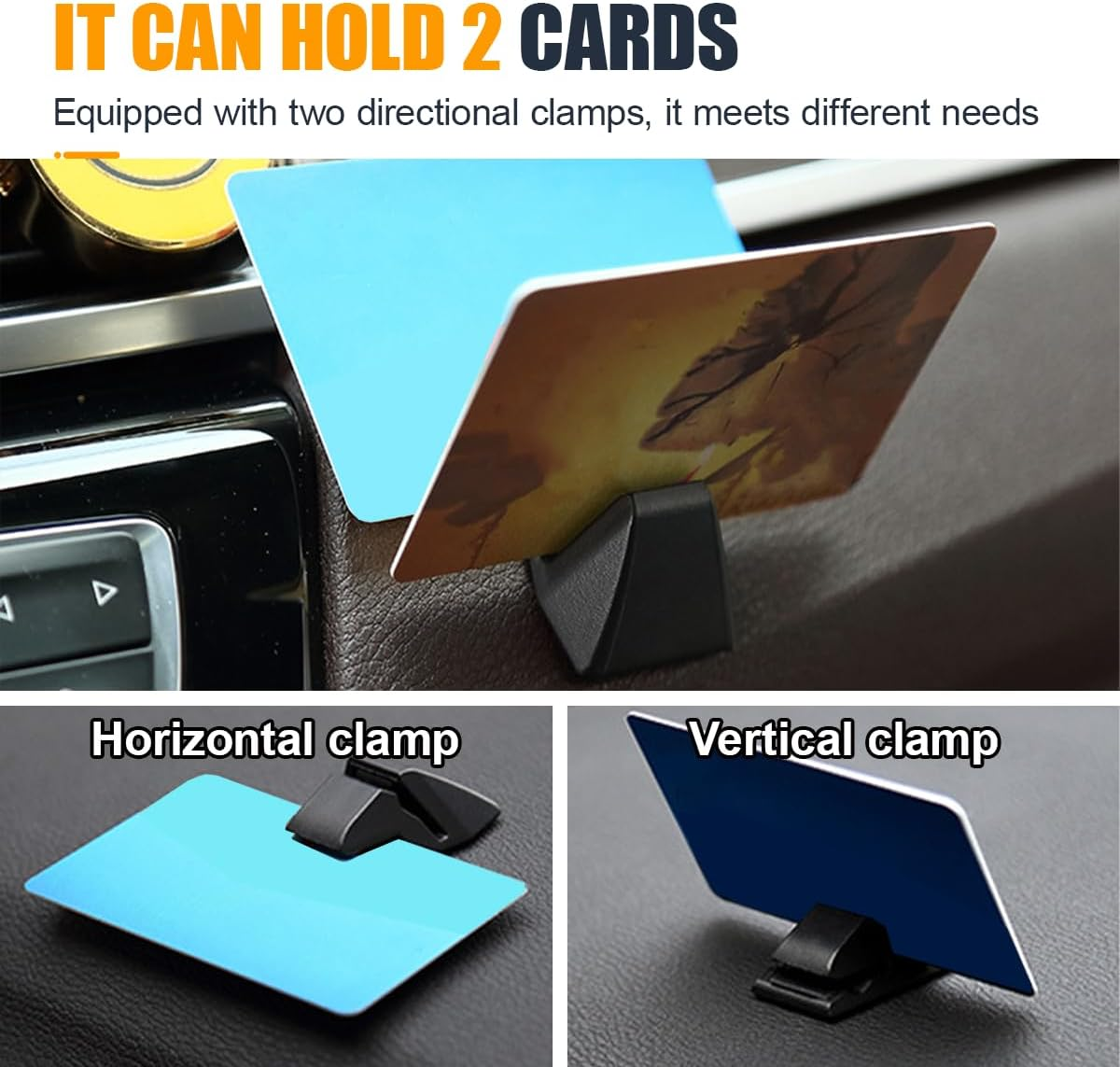 Car Dashboard Card Holder, Self-Adhesive Automotive Business Card Organizer Clip, Portable Auto Temporary Parking Ticket Organizer, Vehicle Interior Storage Accessories (2PCS) image number 6