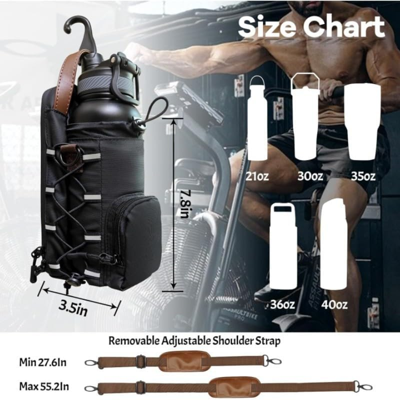 Magnetic Gym Bag, Magnetic Water Bottle Gym Bag Company,Cross Body Water Bottle Holder Bags for Travel, Work and Sportsr Men and Women, Gym Gifts, Gym Accessories image number 1