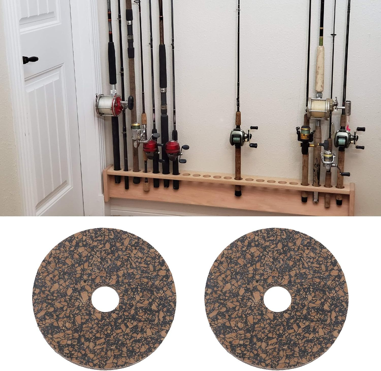 SING F LTD 16Pcs Dark Cork Rings 1/8" Thick for Freshwater Fishing Outdoor Rod Handle Decoration