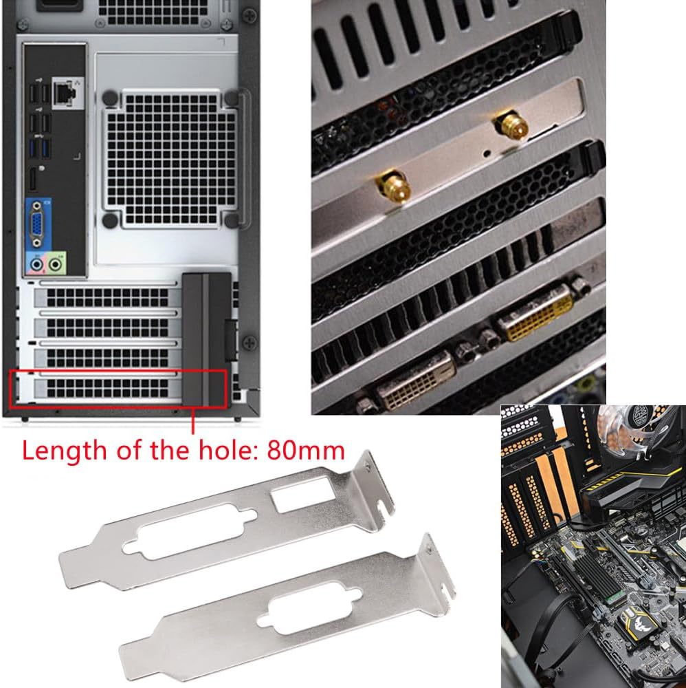 Low Profile Half Height Bracket HDMI + DVI + VGA for ATI Nvidia Video Graphics Card image number 1