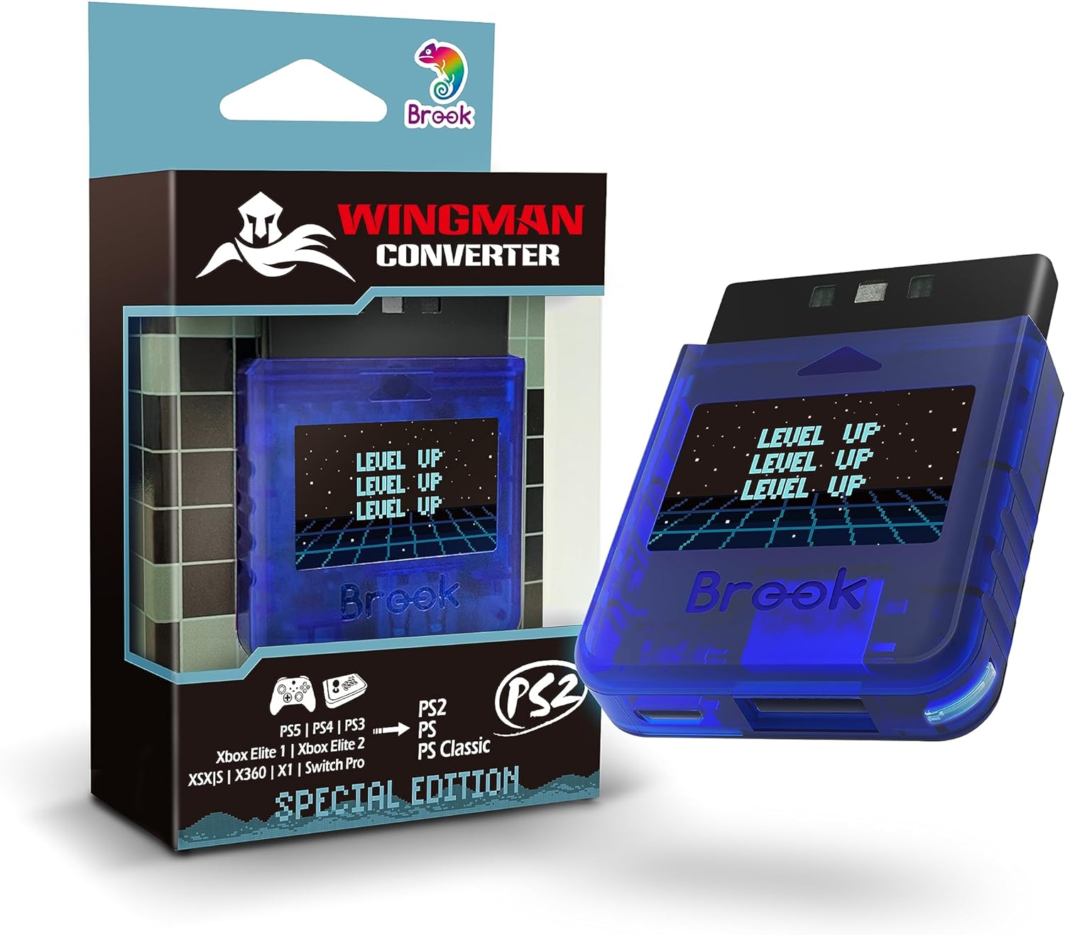 Brook Wingman PS2 Converter - Wireless Version of PS4/3 to PS2/1, Retro Consoles Converter on PS2/ PS1/PS Classic Consoles, for PS Retro Consoles