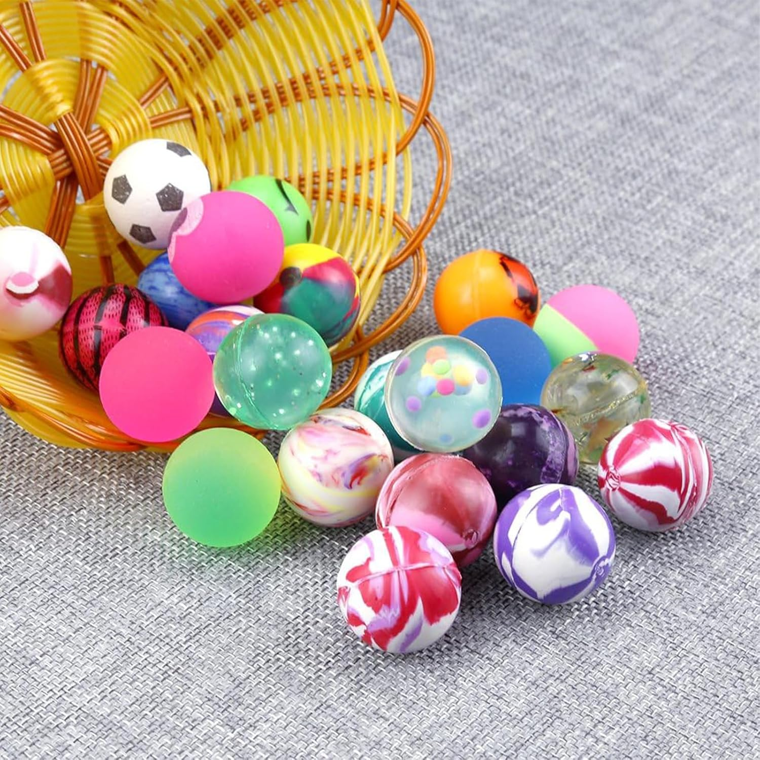 30 Pieces Bouncy Balls Bulk Mixed Pattern High Bouncing Balls for Kids Party Favors, Prizes, Birthdays Gift (25 Mm) image number 2
