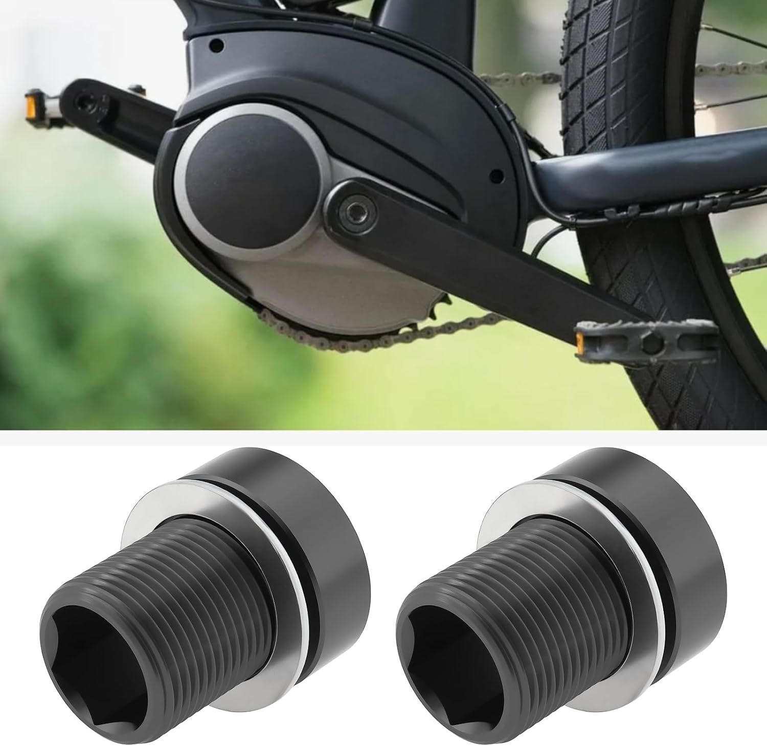 Ecsing 2Pcs Electric Bicycle Axle Crank M15 Bolt Aluminum Alloy Compatible with Bosch E-Bike CX 7075 - Gold image number 7