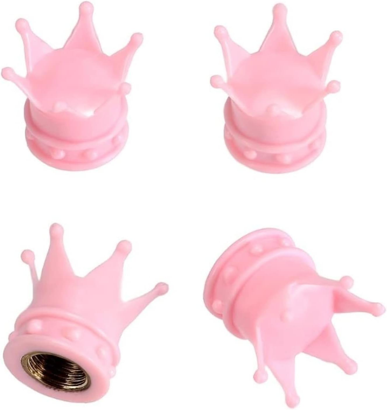 4Pcs Pink Crown Shape Car Auto Universal Wheel Tire Tyre Valve Stem Caps Dust Covers Motorcycle Bike Airtight Stems Compatible with BMW VW (Color : Navy Blue) image number 2