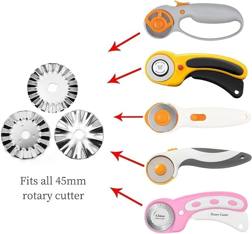 6Pcs Pinking Rotary Cutter Blades,Wave Rotary Blade Pinking Blades,Wave Rotary Cutter Blade Rotary Cutter Blade,Pinking Rotary Cutter Blades Wave Rotary Blade,Rotary Blade Pinking Blade Rotary Cutter image number 6