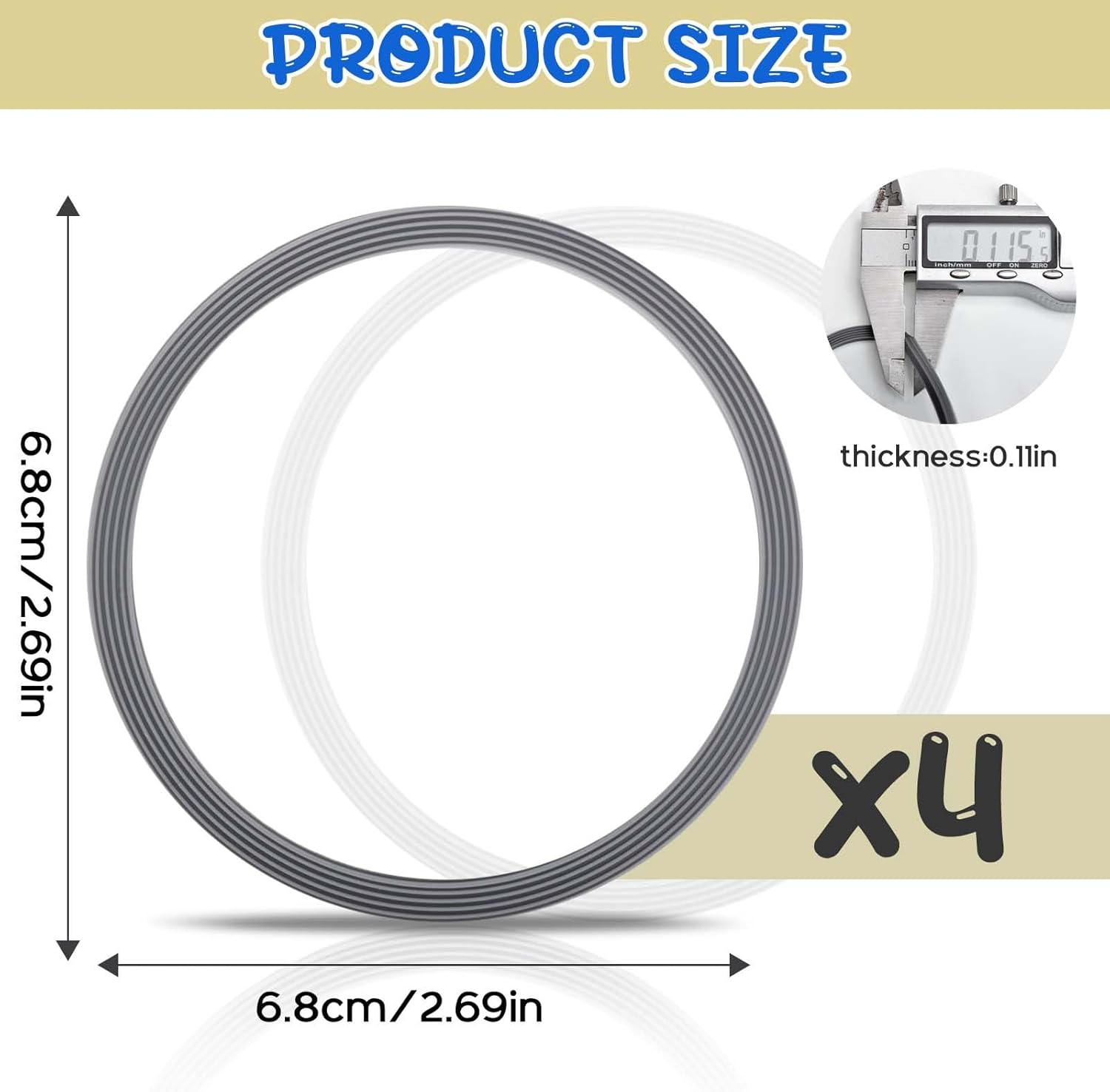 Sankoly 4 Pack Rubber Seal Replacement Compatible with Owala Freesip Water Bottle Top Lid Gasket Water Bottle Replacement Lid Accessories Compatible with Owala Freesip Water Bottle 19/24/25/2/40Oz image number 3