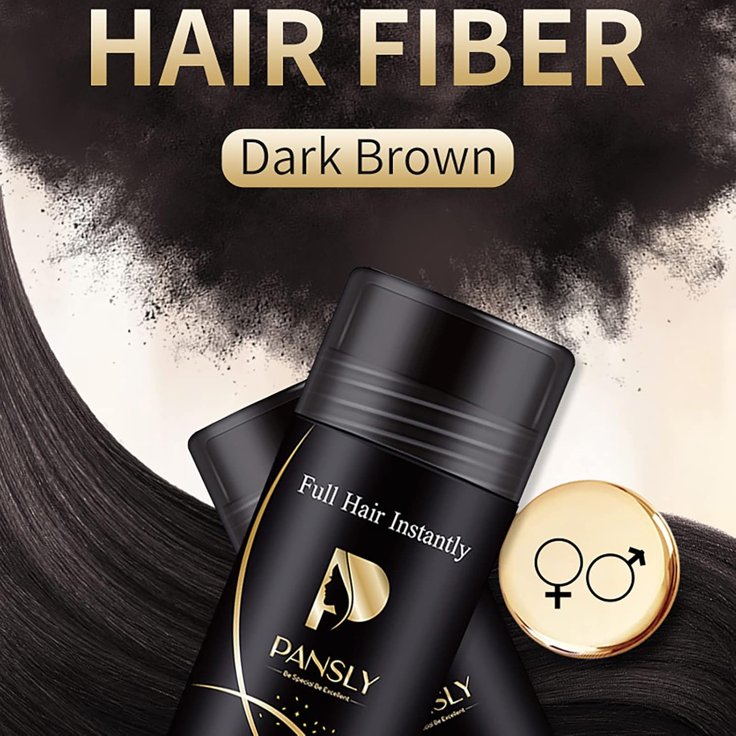 Roseflower 2Pcs Hair Fibers for Thinning Hair, Undetectable Natural Hair Thickening Fibers, Hair Building Fibers for Women and Men, Thicker Fuller Hair Conceals Hair Loss, Dark Brown 27.5G X 2 image number 4