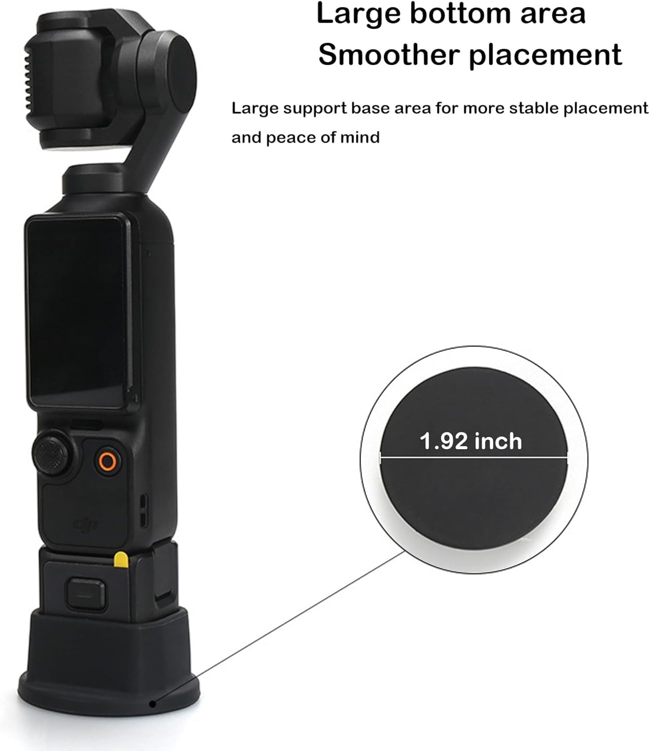 Bokmaton Mountain Stand Silicone Base Holder with Charge Hole + 1 Set Tempered Glass LCD Display Film Lens Protector for Osmo Pocket 3, Accessories for DJI image number 4