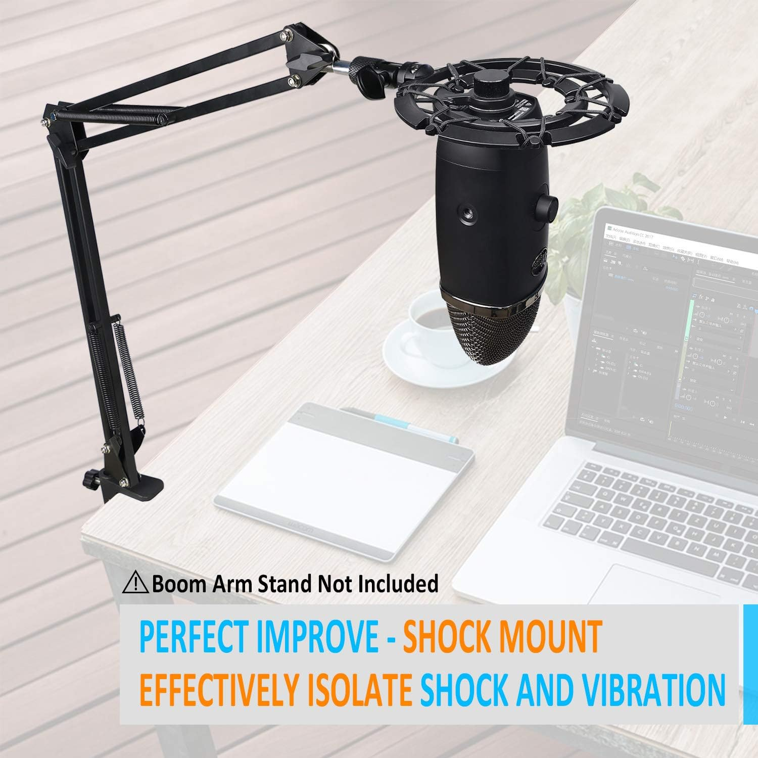 Blue Yeti X Shock Mount, Latest Alloy Microphone Shockmount Reduces Vibration and Shock Noise Matching Boom Arm Mic Stand by YOUSHARES image number 2
