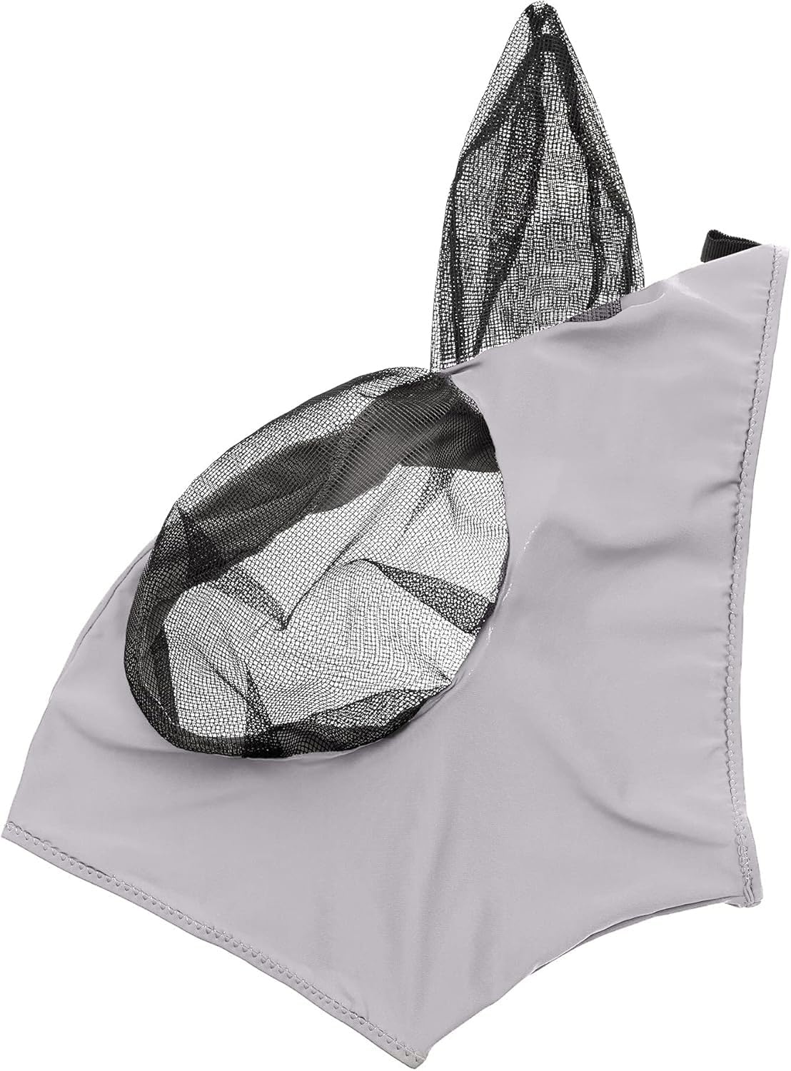 Horse Fly Mask with Ears - Breathable Mesh and UV Protection，Anti Insect Bite and UV Resistant Washable Face Mask (Grey, One Size) image number 1