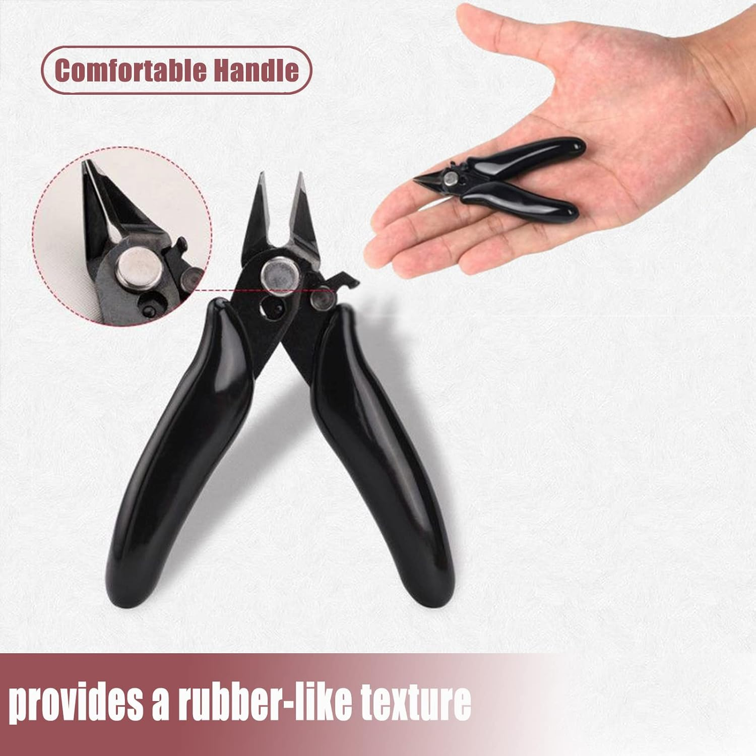 Maizoon 2 Pcs 8.9Cm/3.5Inch Flush Cutter, Micro Precision Wire Pliers with Anti-Slip Handle for Electronics Aluminum Jewelry Making 3D Printing Copper Cables Model image number 2