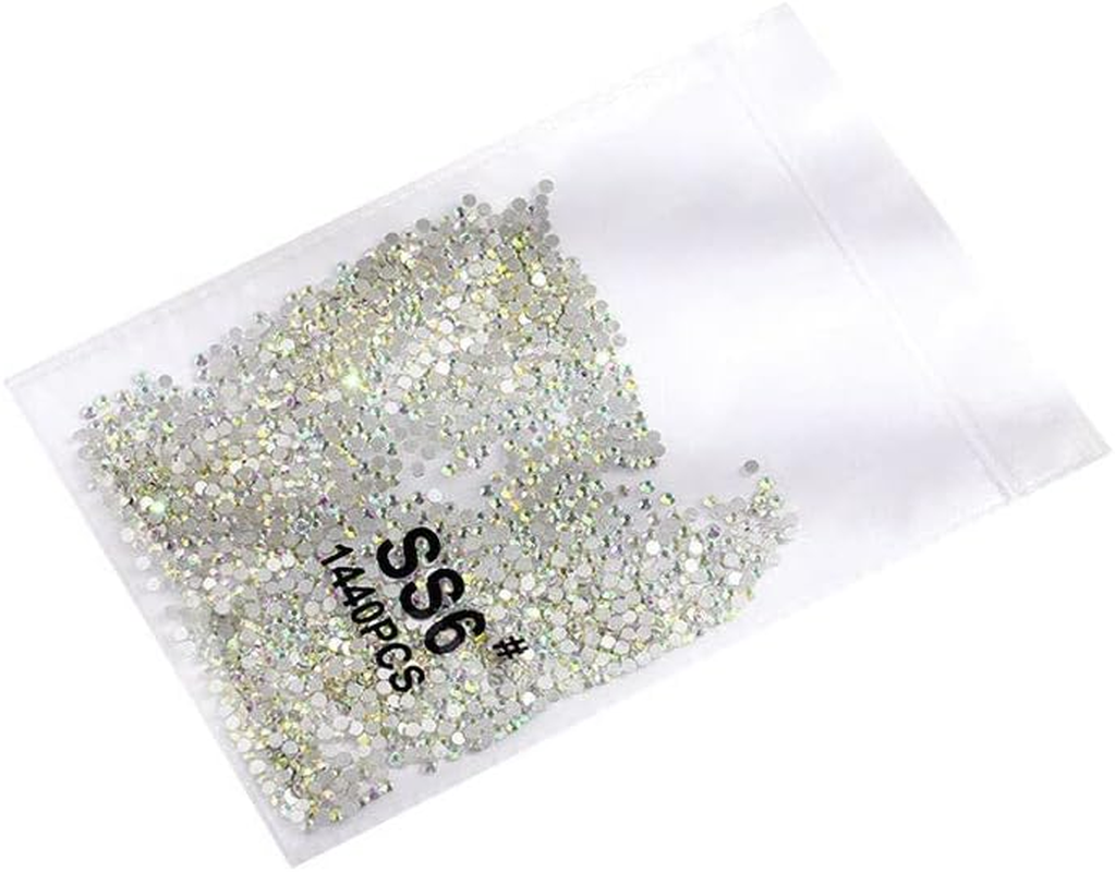 AIMALL 1440PCS Glitter Rhinestones Crystal Clear Flat Bottom Glass Nail Art Nail Drill: Sparkling Crystal Clear Flat-Backed Embellishments for Nail Art Design - Clear Crystal Ss20 image number 5