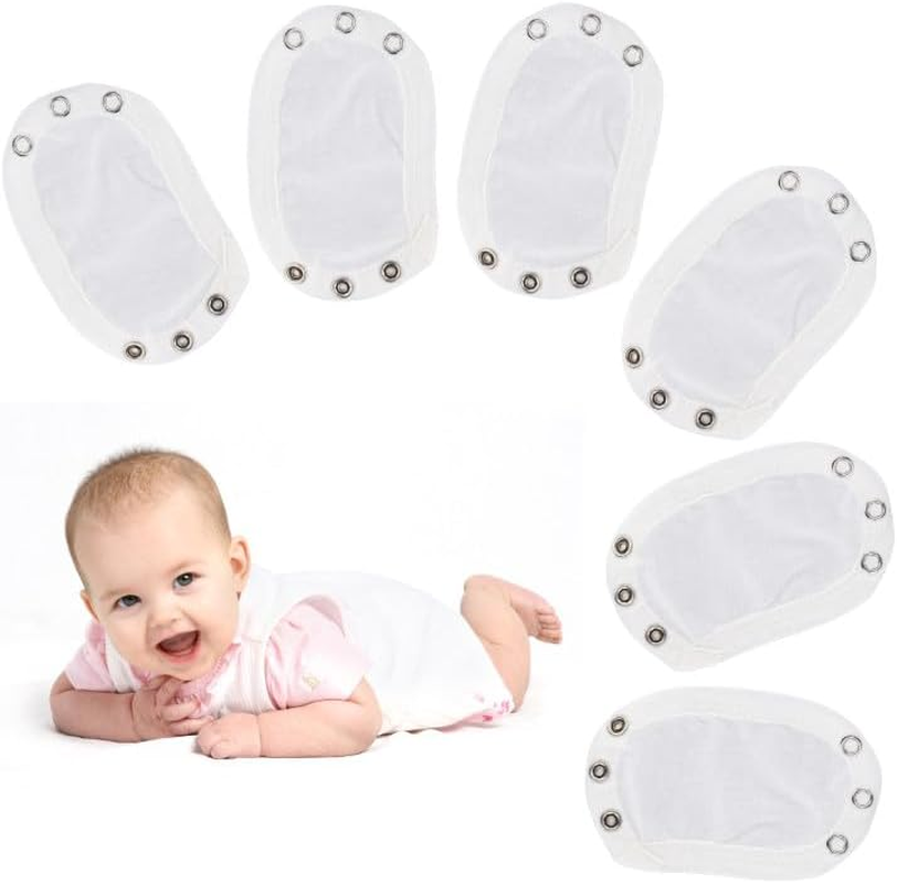 6 Pcs Baby Vest Bodysuit Baby Clothes Extension Baby Onesie Extender Cotton White Bodysuit Extende for Newborn Cotton Bodysuit Extender with Push Button image number 6