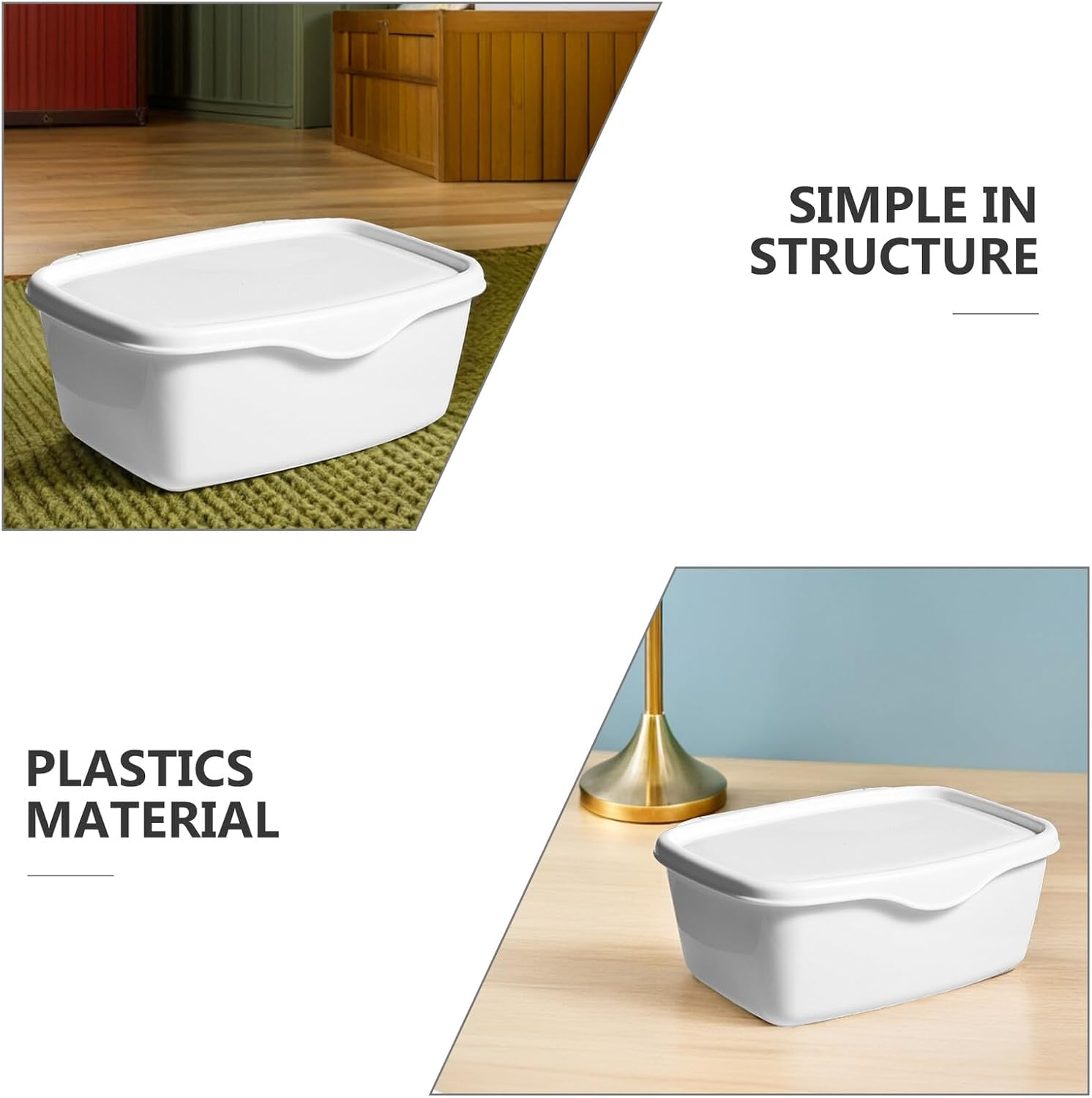 Alipis Plastic Wet Wipes Container Box Lid Thickened White Pp Dustproof Tissue Storage Case for Bathroom Desktop Organizer image number 1