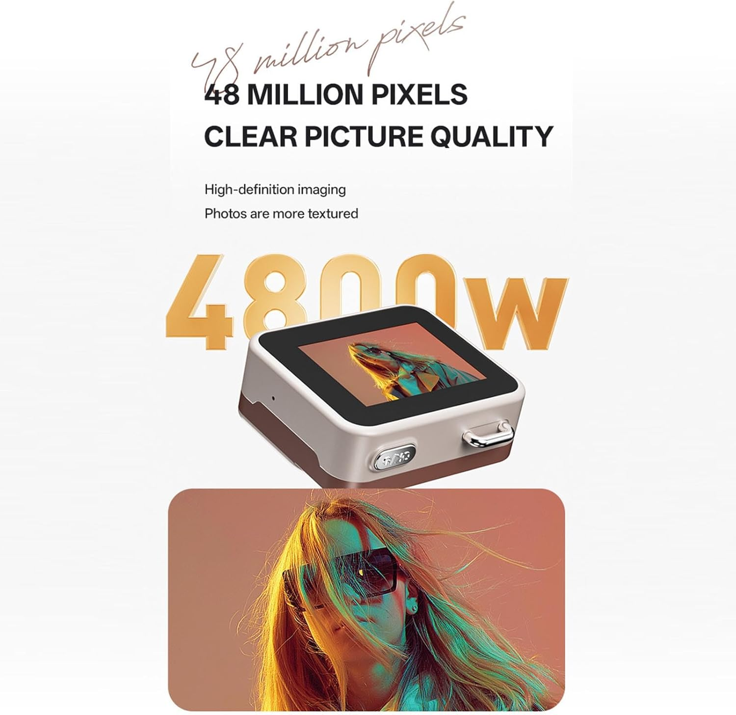 Plyisty Mini Digital Camera, 1080P 48MP Point and Shoot Small Camera with 1.77 Inch LCD Display, OTG, 6 Filters, Support up to 256GB, for Travel, Graduation, Birthday Surprises (Khaki Brown) - Black image number 6