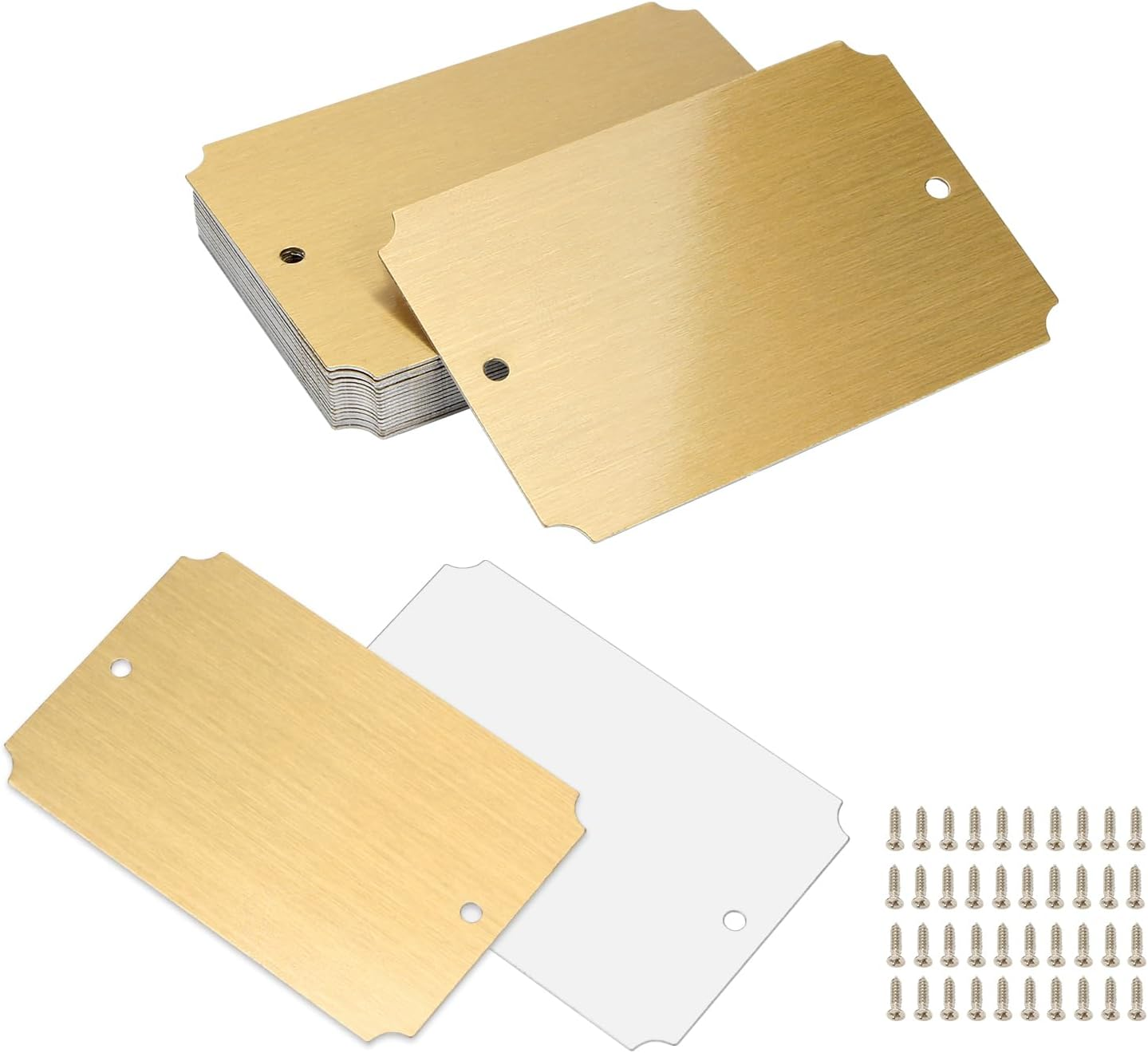 20 Pcs Name Plates Laser Engraved, Plaques Personalized Engraved, Solid Metal Plate, Name Plate for Desk, Personalized Plaque Blank, Custom Name Tag, Laser Engraving Blanks (2'' X 3'') (Silver)