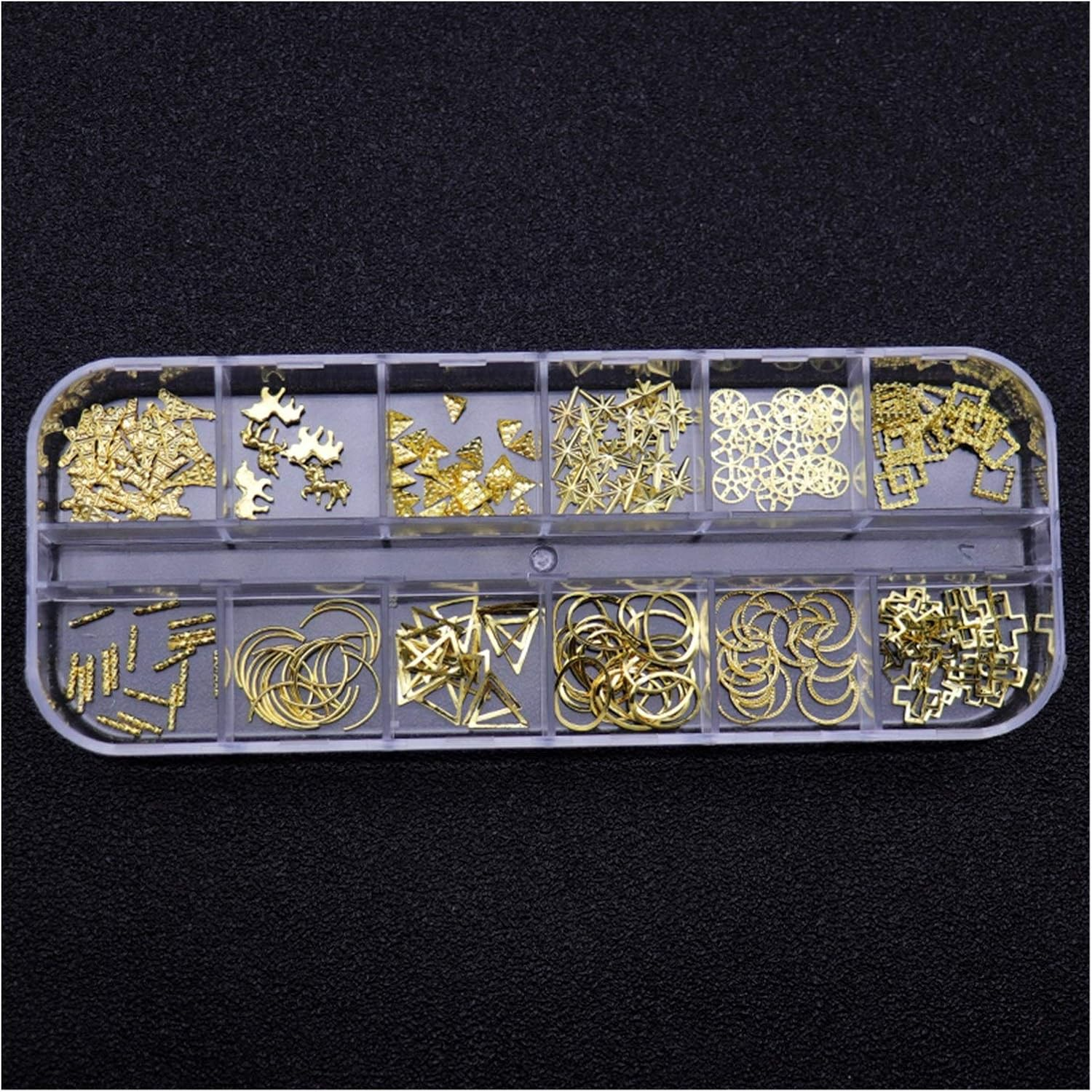 HANGQINGHENG 12 Grid 3D Metal Rivets Studs Mixed Style Gold Studs Decorative Metal image number 2
