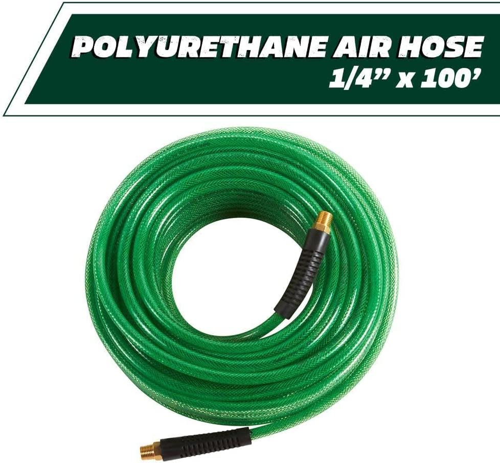 Metabo HPT Air Hose | 1/4-Inch X 100 Ft | Professional Grade Polyurethane | 300 PSI | 19413QPM, Green image number 4