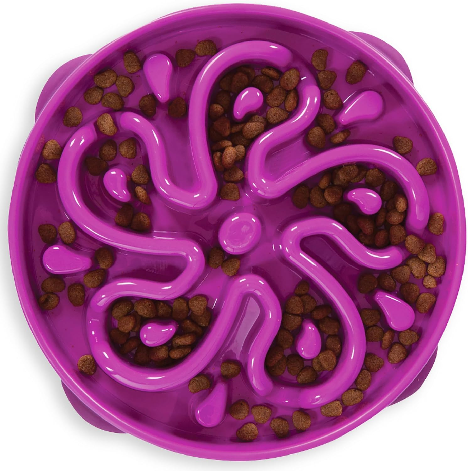 Outward Hound Fun Feeder Slo Bowl, Slow Feeder Dog Bowl, Large/Regular, Purple image number 5