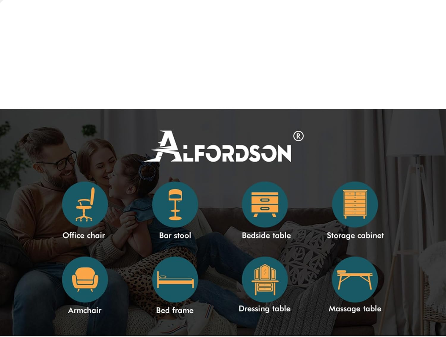 ALFORDSON Salon Stool Kori round Swivel Drafting Rolling Stools in 51.5-68.5Cm Height Adjustable Fabric Spa Stool with Footrest Wheels Backless Hair Dress Barber Chair for SPA Massage Light Grey image number 1