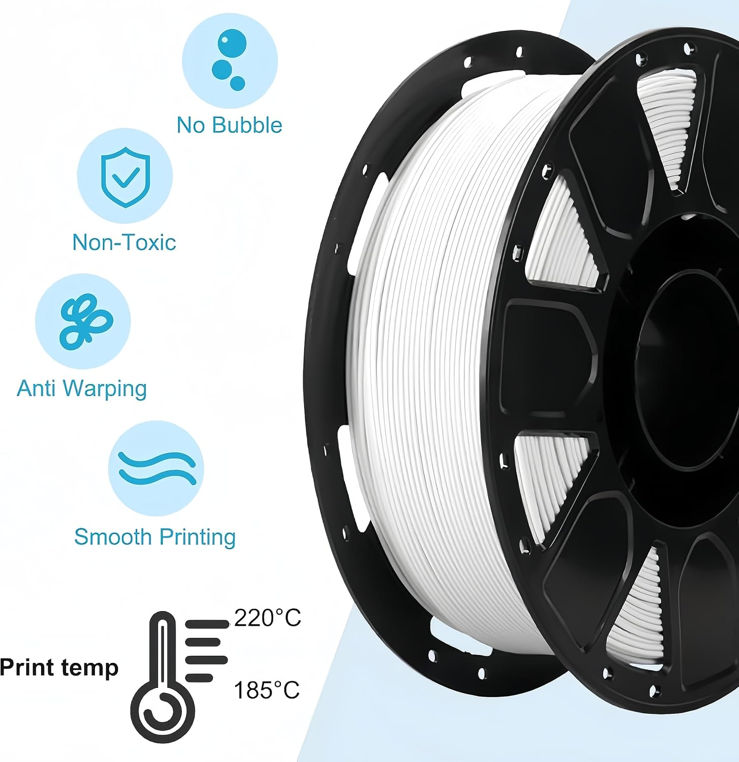 Ender PLA 3D Printer Filament,Pla Filament 1.75Mm No-Tangling, Strong Bonding and Overhang Performance Dimensional Accuracy +/-0.02Mm, 2.2Lbs/Spool,Fit Most FDM 3D Printers (1Kg White) image number 4