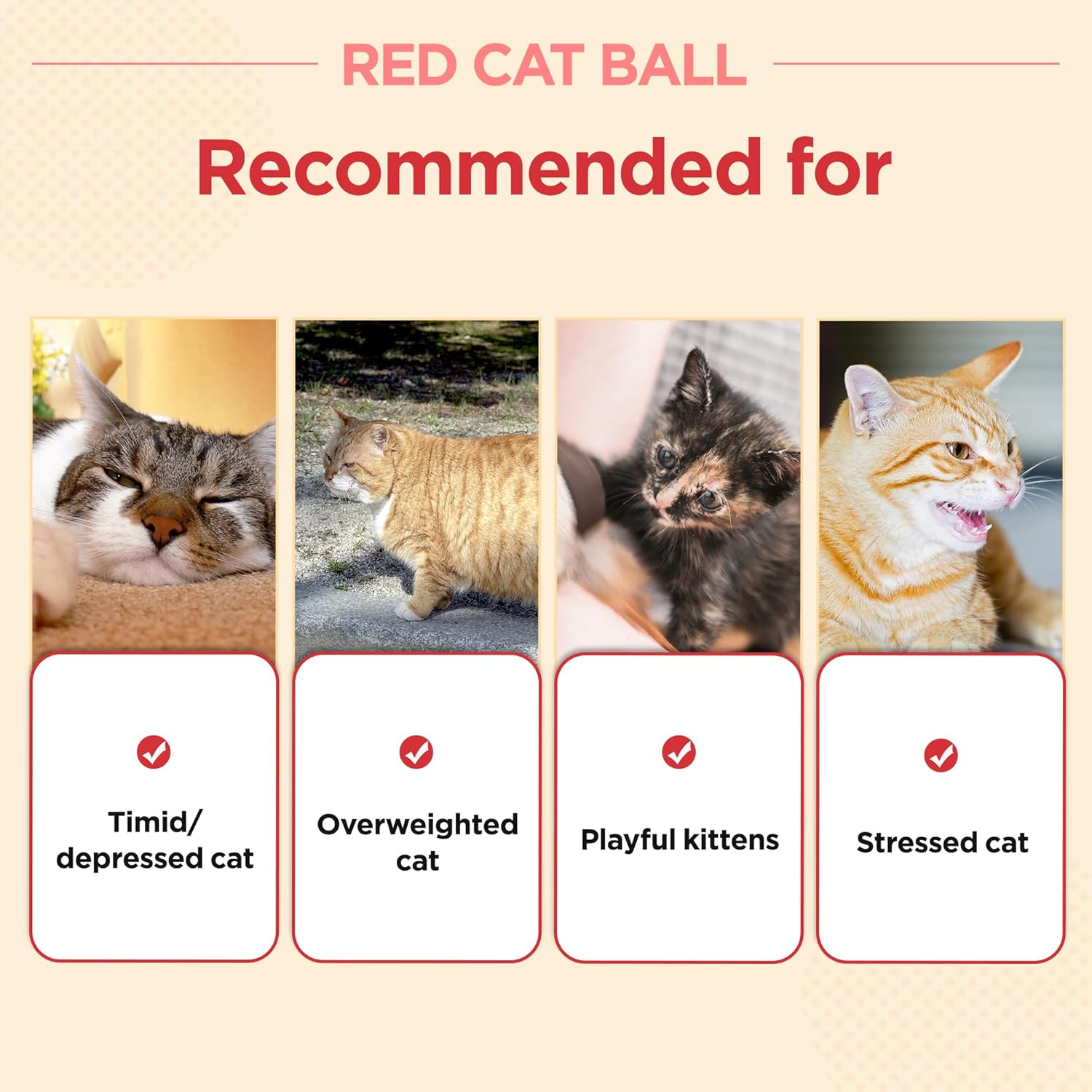 JAYU PET Red Cat Ball [W/Bell Version] - Handmade Silvervine Cat Toy with Catnip, Interactive Matatabi Ball for Indoor Cats & Kittens, Feline Play Toy & Gift (7Cm) image number 1
