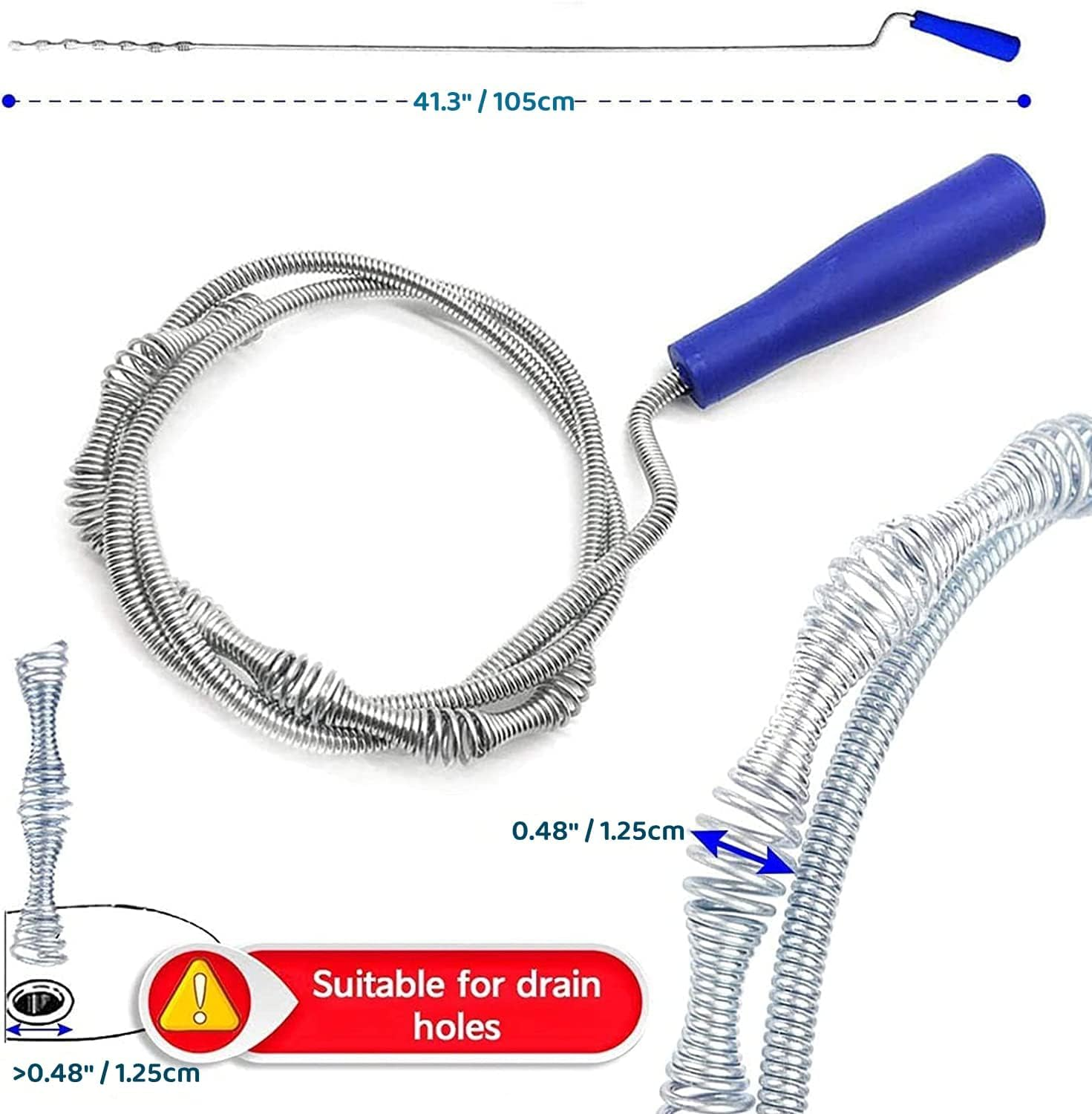 Forlivese Drain Snake,6 Pack Shower Drain Unblocker,Multifunctional Sink Unblocker Tool 6 in 1,Reusable Drain Unblocker Hair for Sewer, Bathroom Drainage,Kitchen Sinks image number 2