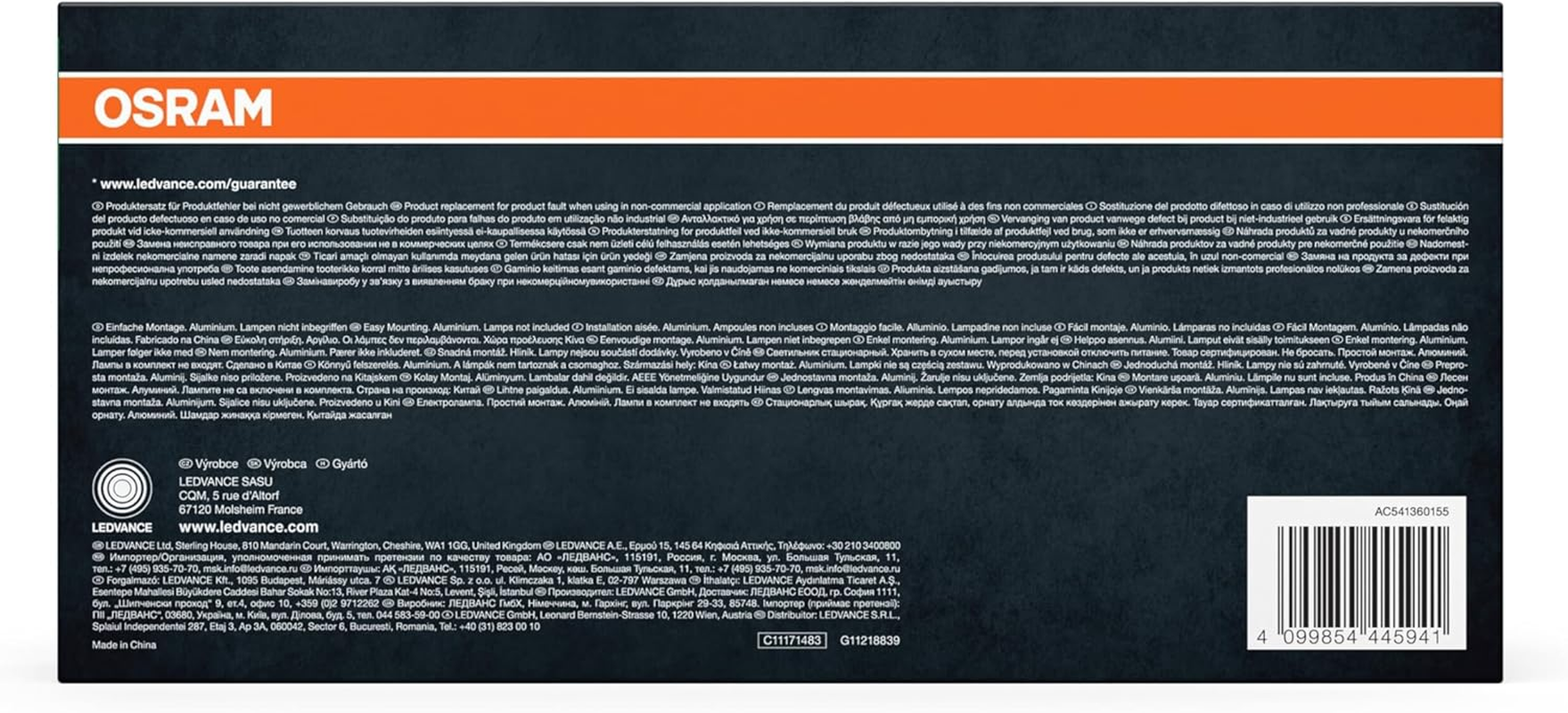 OSRAM Endura Classic Cuadra Outdoor Light, Wall Light, E27 Socket, Dark Grey, Aluminium, Quick & Easy Installation, Frosted Diffuser, IP65 Protection Class, Outdoor Use image number 3