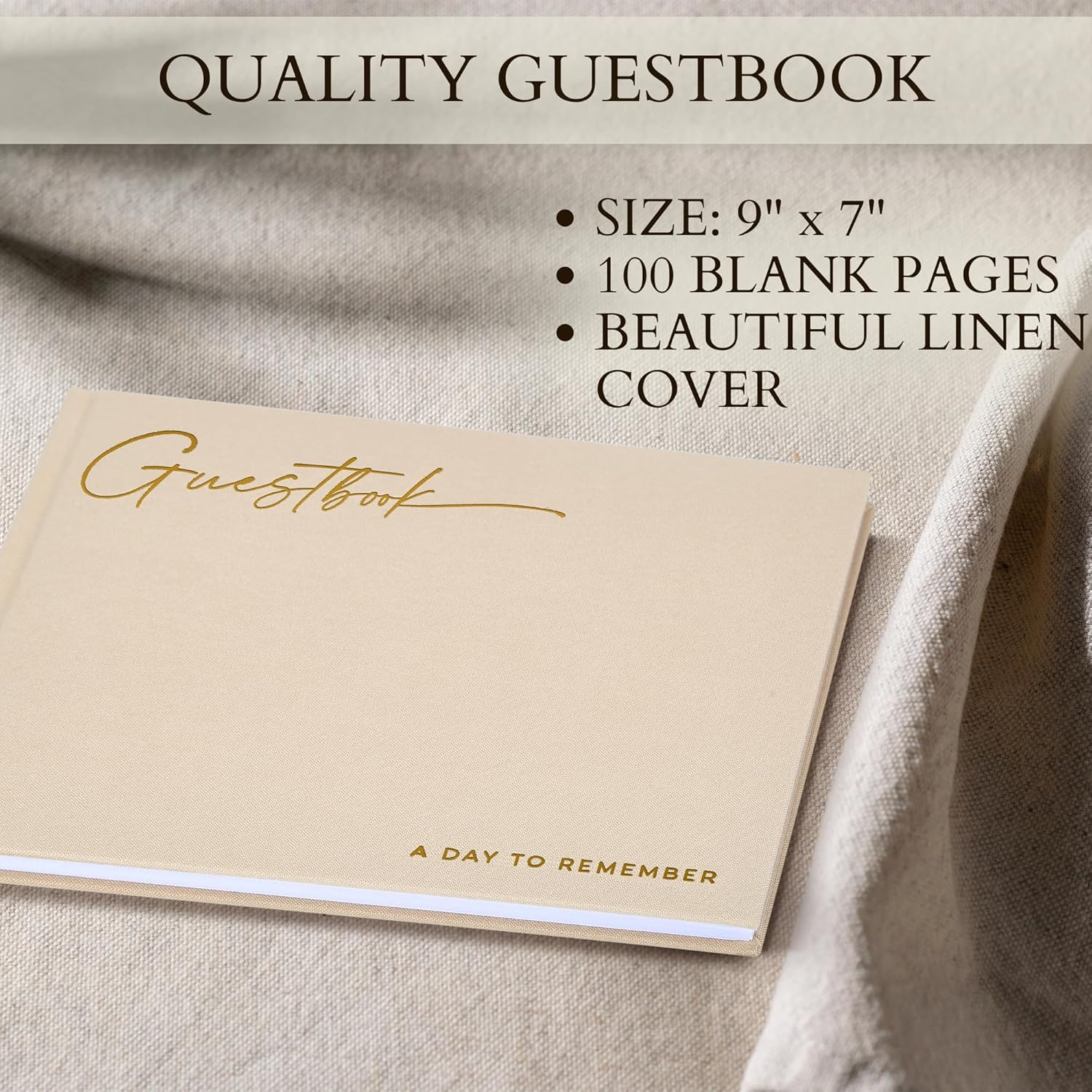 ZICOTO Beautiful Wedding Guest Book for Your Wedding Reception - Simply Elegant Guestbook to Sign in - the Perfect Wedding or Baby Shower Guest Book and Addition to Your Big Day image number 6