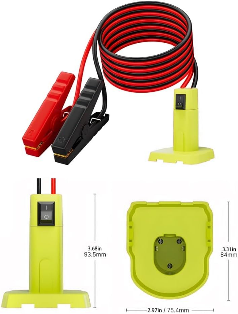 CTRUILA Battery Jumper Starter for Ryobi 18V Battery, 6FT 12AWG Portable Jumper Cables with Switch and Reverse Protection, Portable Starting Cable for Vehicle Lgnition image number 5