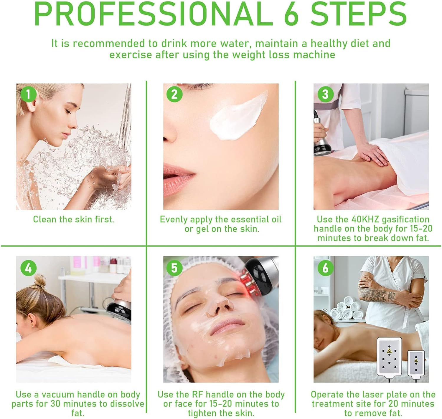 40K Cellulite Removal Machine, 6 in 1 Body Sculpting Machine, Multifunction Skin Care Beauty Machine for Beauty Salon, Spa, Home Use image number 1