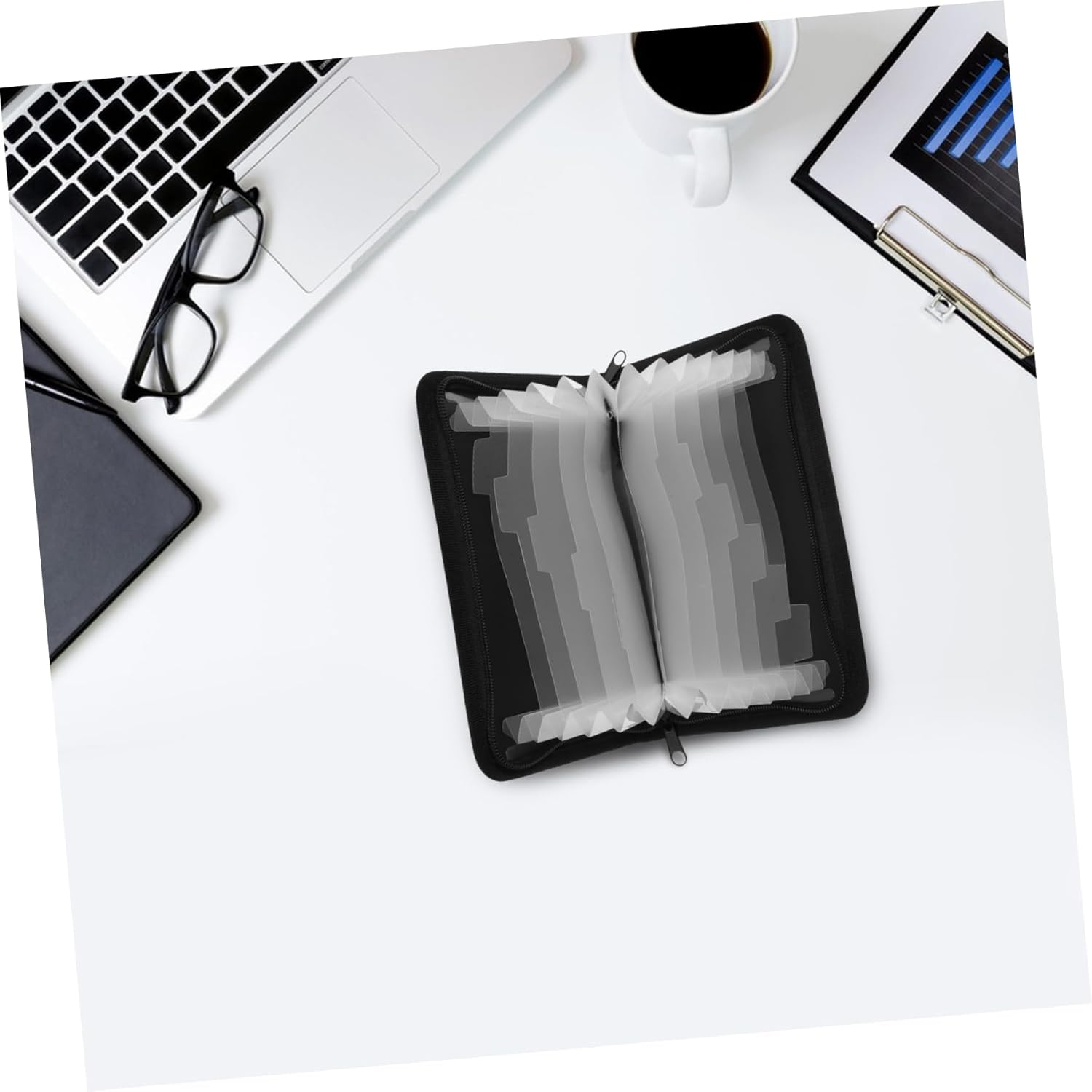 FOYTOKI Mini Accordion File Organizer for Documents Bill Folder Organizer Accordion Bag Zipper Document Storage for Travel and Receipt Organiser image number 6