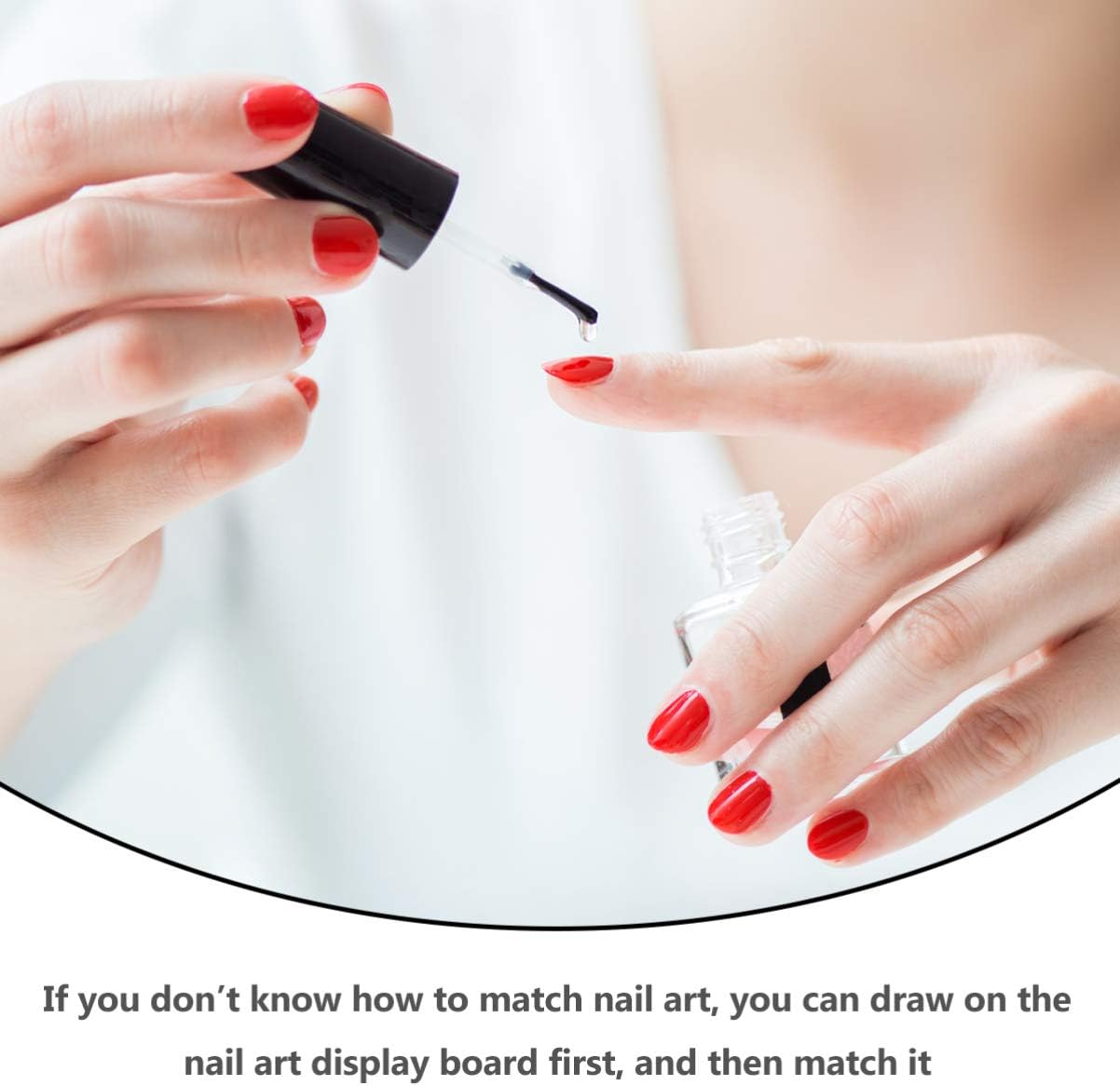 ERINGOGO 160Pcs Nail Color Plates Nail Practice Tips Durable Nail Art Display Board for Salon Use for Nail Polish Organization and Art Practice image number 5