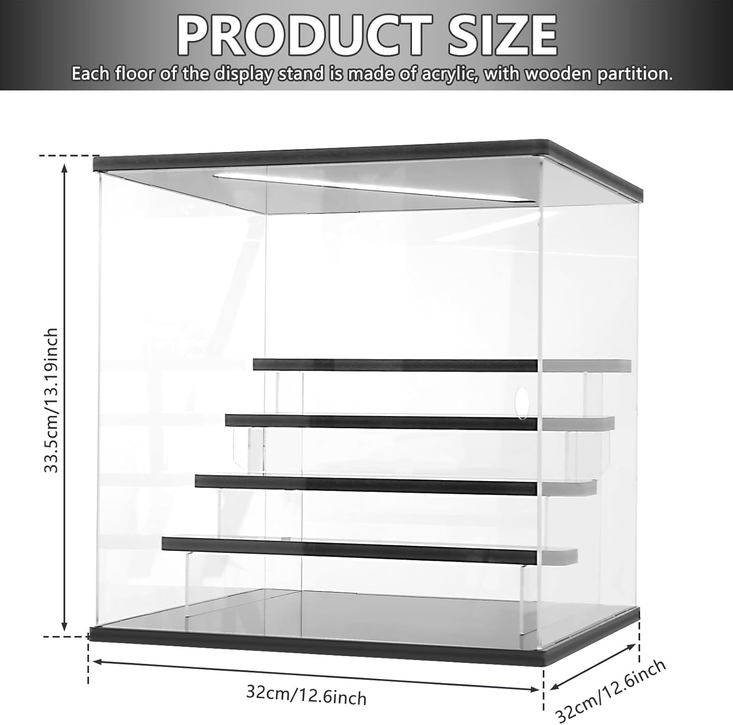 Clear Acrylic Display Case with LED Light for Collectibles, 3/5 Layers Display Box Stand Assembly Dustproof Protection Showcase for Collectibles Action Figures (Five Layer) image number 1