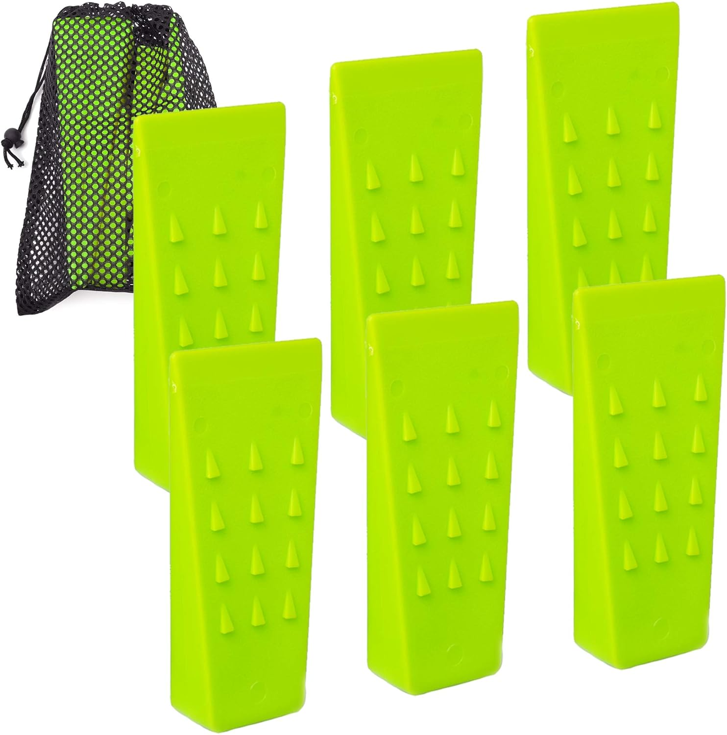 AR-PRO 6 Pack Tree Felling Wedges with Spikes for Safe Tree Cutting &ndash; 5.5&rdquo; Wedges with Storage Bag; 6 Felling Dogs to Guide Trees Stabilize and Safely to Ground for Loggers and Fallers image number 2