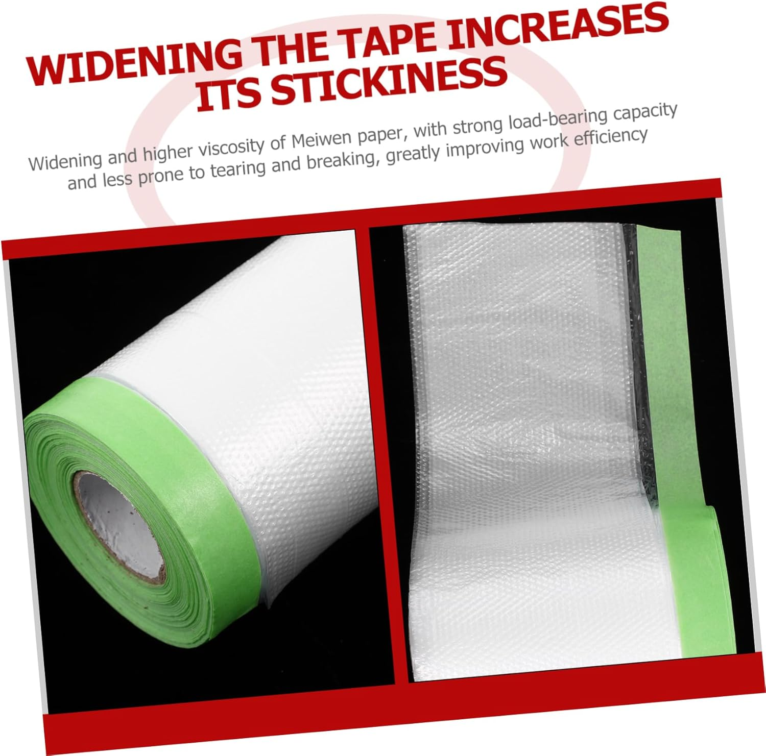 Hohopeti Masking Film for Painting Plastic Drop Cloth Automotive Masking Tape Wide Range of Uses Non-Damaging Adhesive Easy to Clean Reusable image number 5