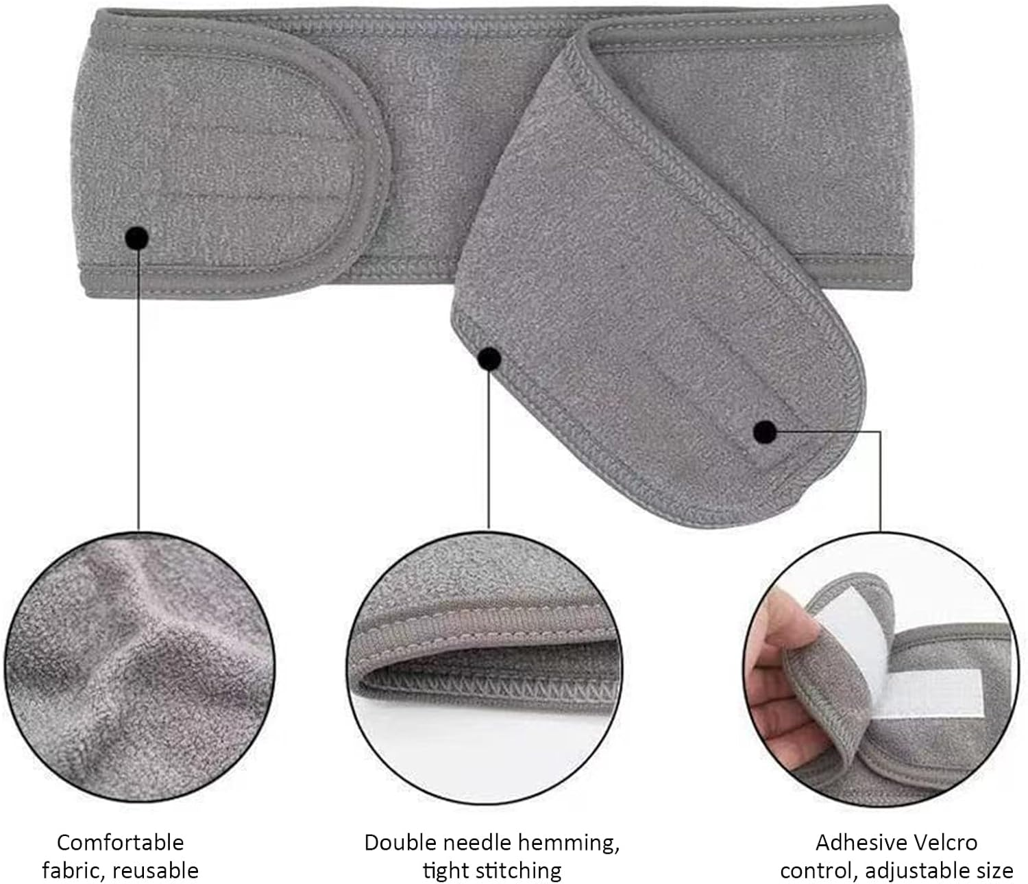 JANGJANG 3-Pack Soft Spa Headband for Women, Adjustable Non-Slip Terry Cloth Hair Band for Face Washing, Makeup, and Shower, Stretchable Hair Wrap image number 2